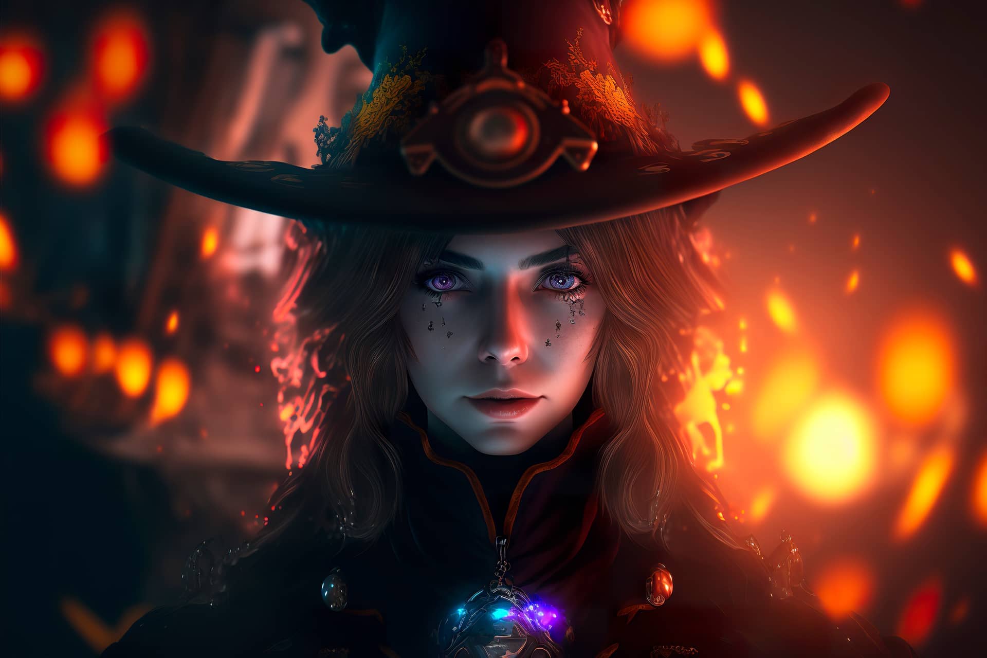 Cool instagram profile pics portrait anime fantasy girl witch digital art