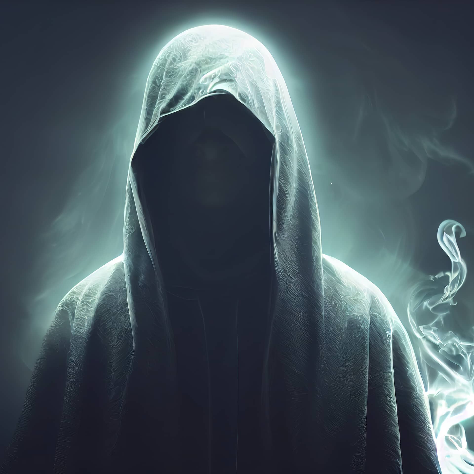 Scary figure hooded cloak dark 3d render raster cool instagram profile pics