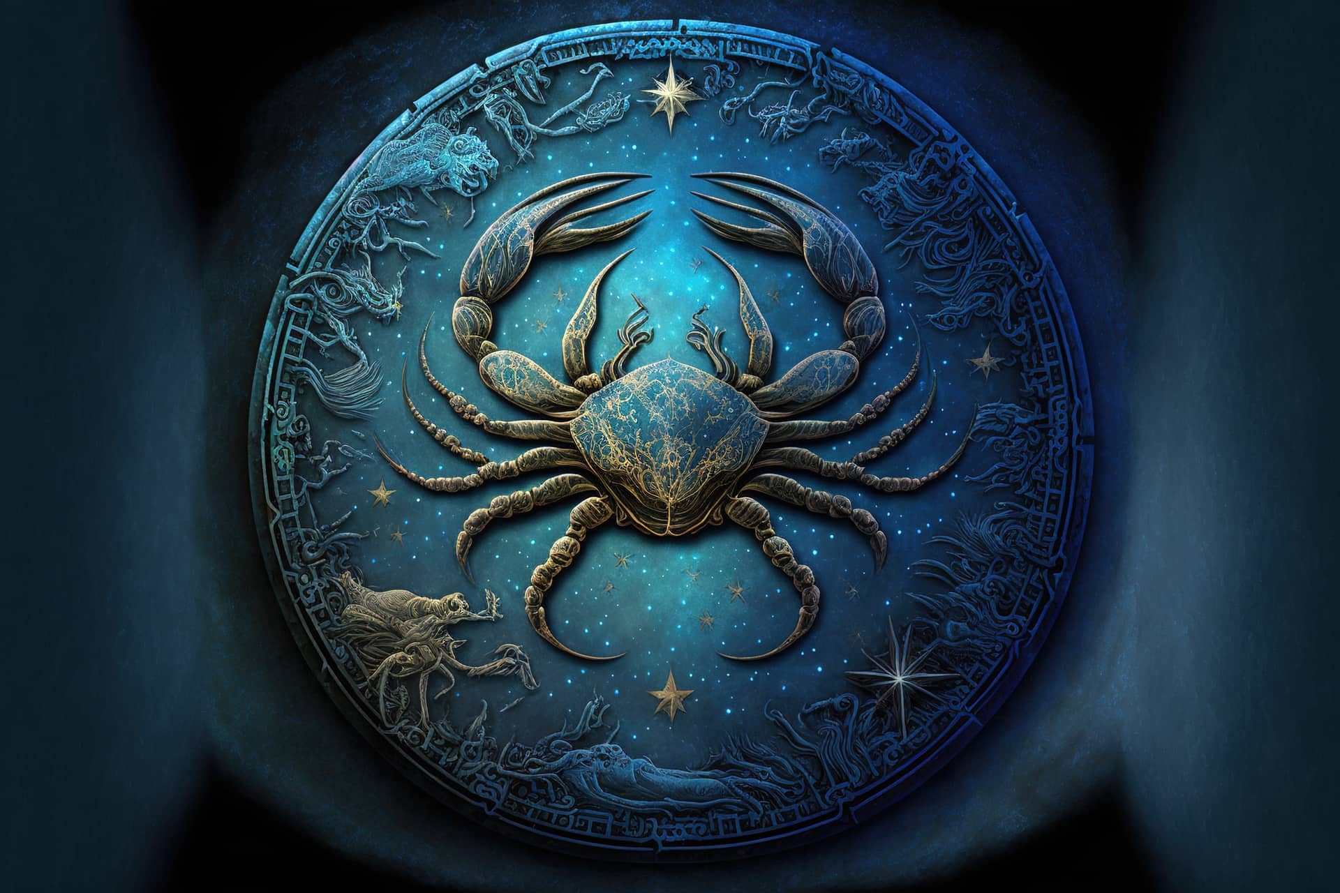 Sign cancer fantasy crab wheel with magic starry sky cool instagram profile pics