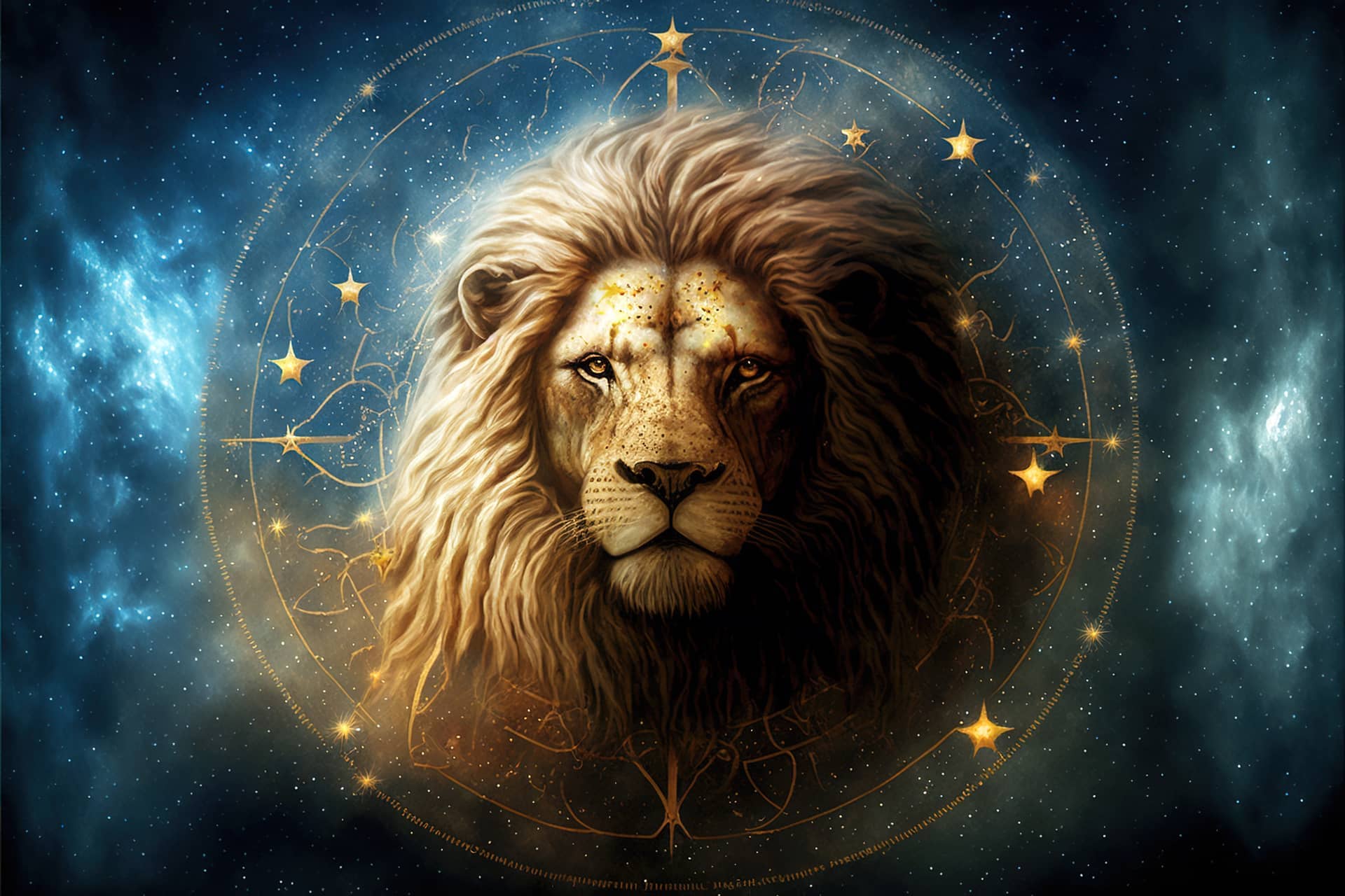 Sign leo head lion with magic light star wheel cool instagram profile pics