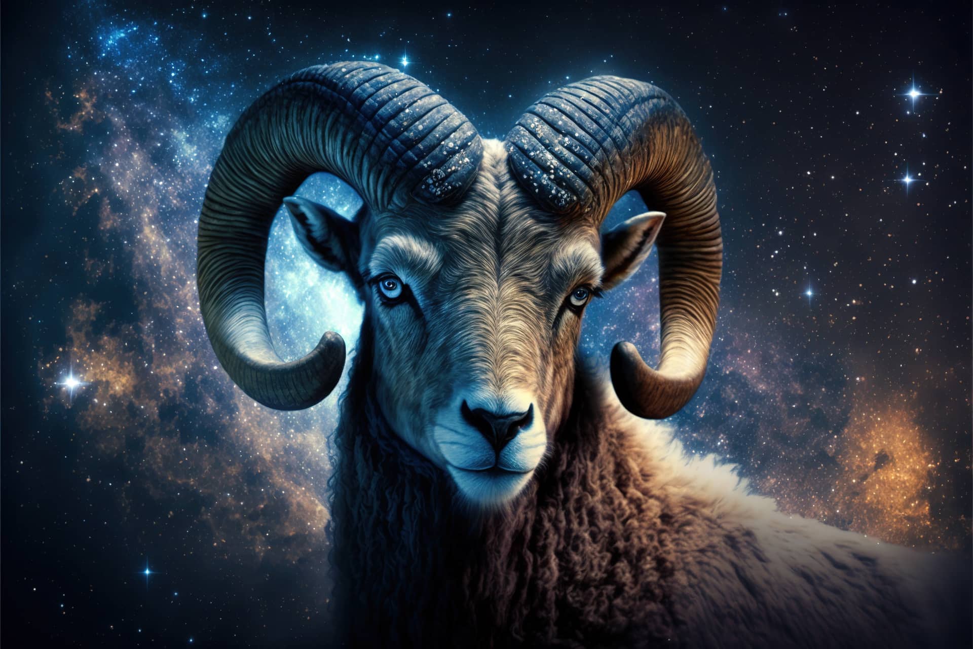 Zodiac sign aries ram with magic light stars space cool instagram profile pics