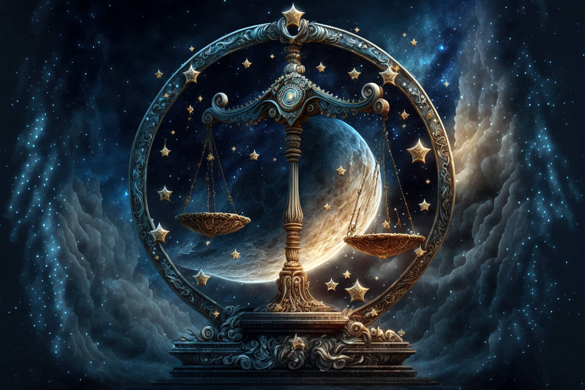 Zodiac sign libra scales with magic light stars cool instagram profile pics