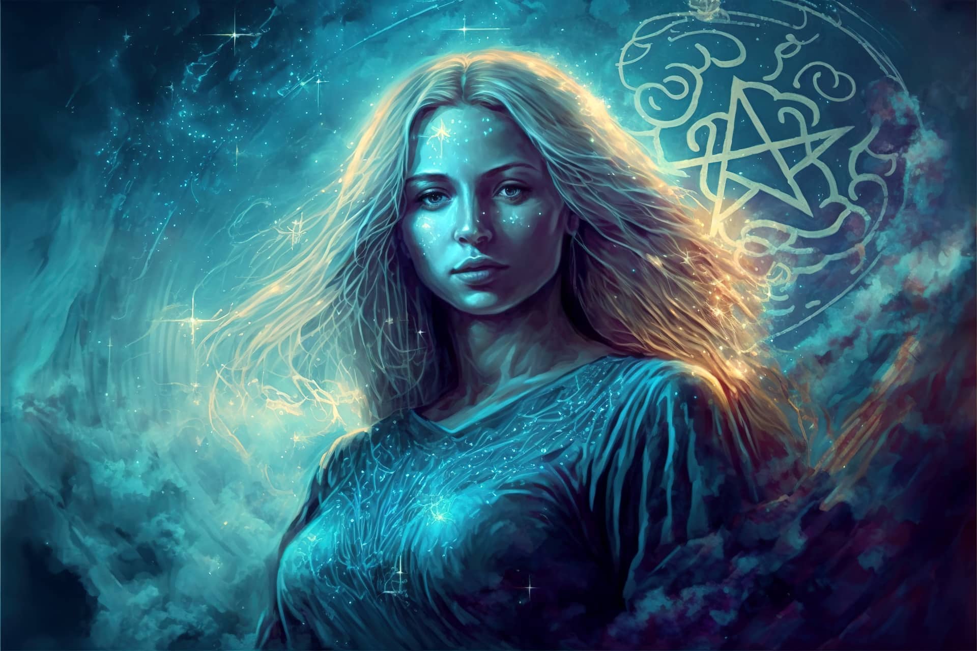Zodiac sign virgo fictional beautiful woman with magic light cool instagram profile pics