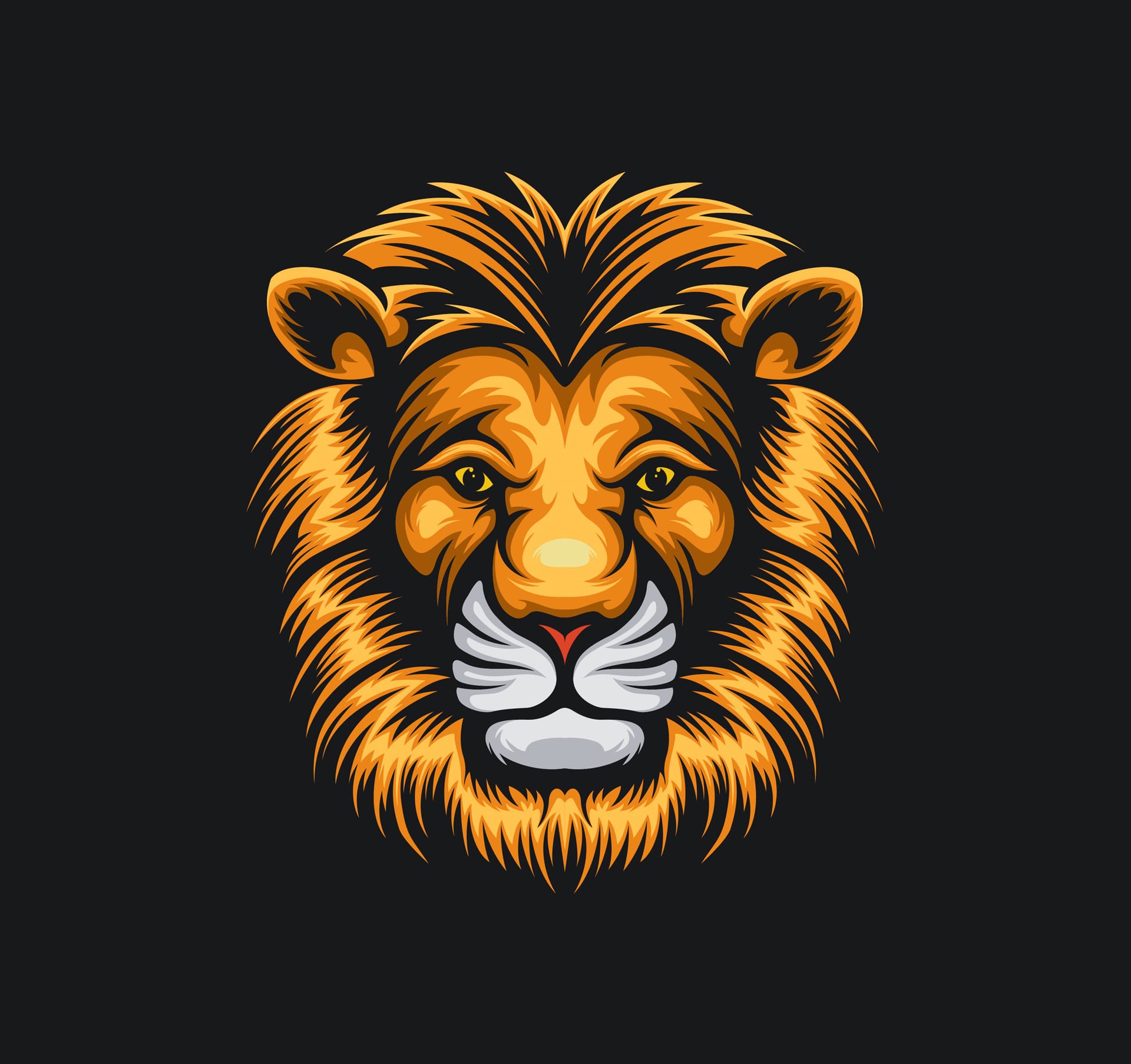 Cute animal profile pictures head lion logo ilustration