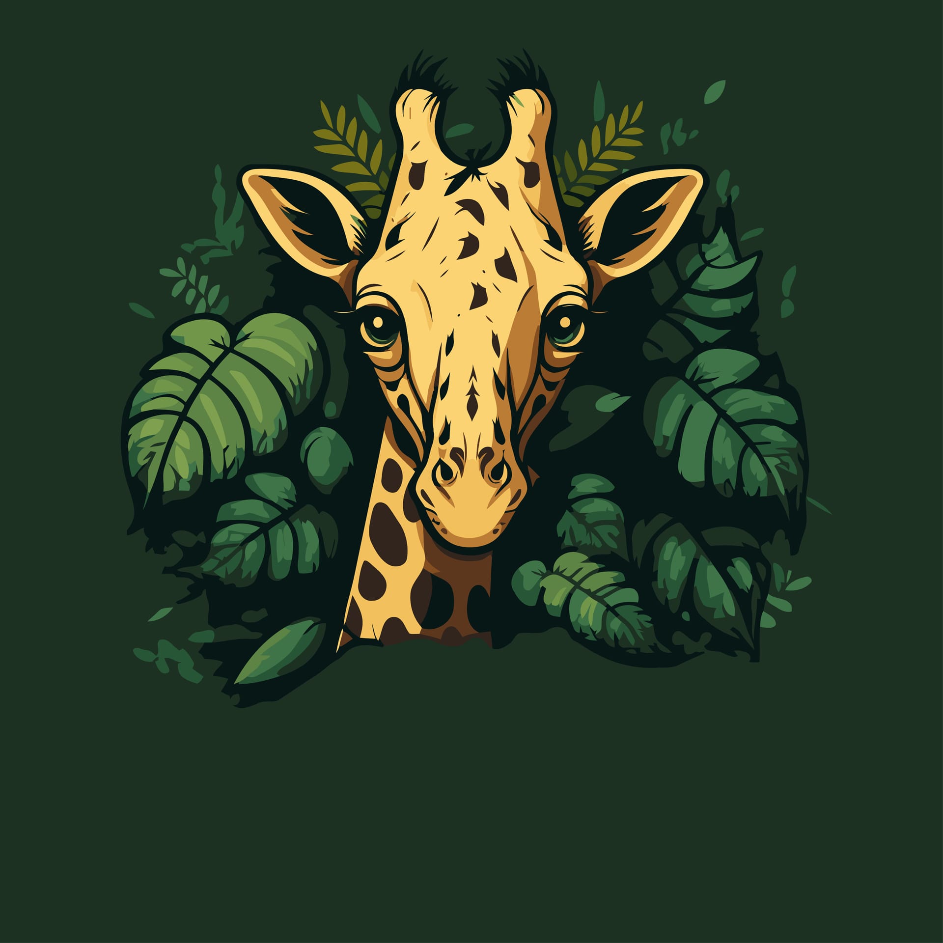 Giraffe logo animal character logo mascot cartoon design template image