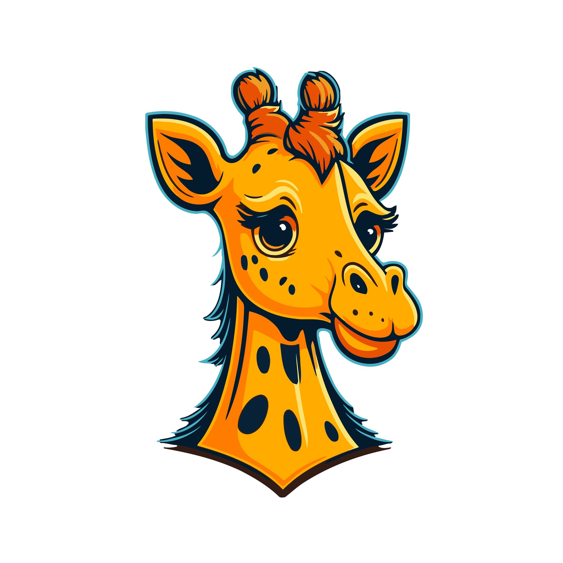Giraffe logo animal character logo mascot cartoon design template picture