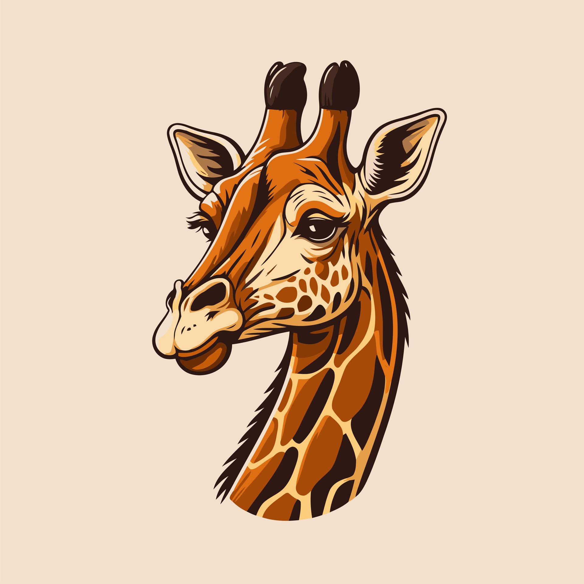 Giraffe logo animal character logo mascot cartoon design template