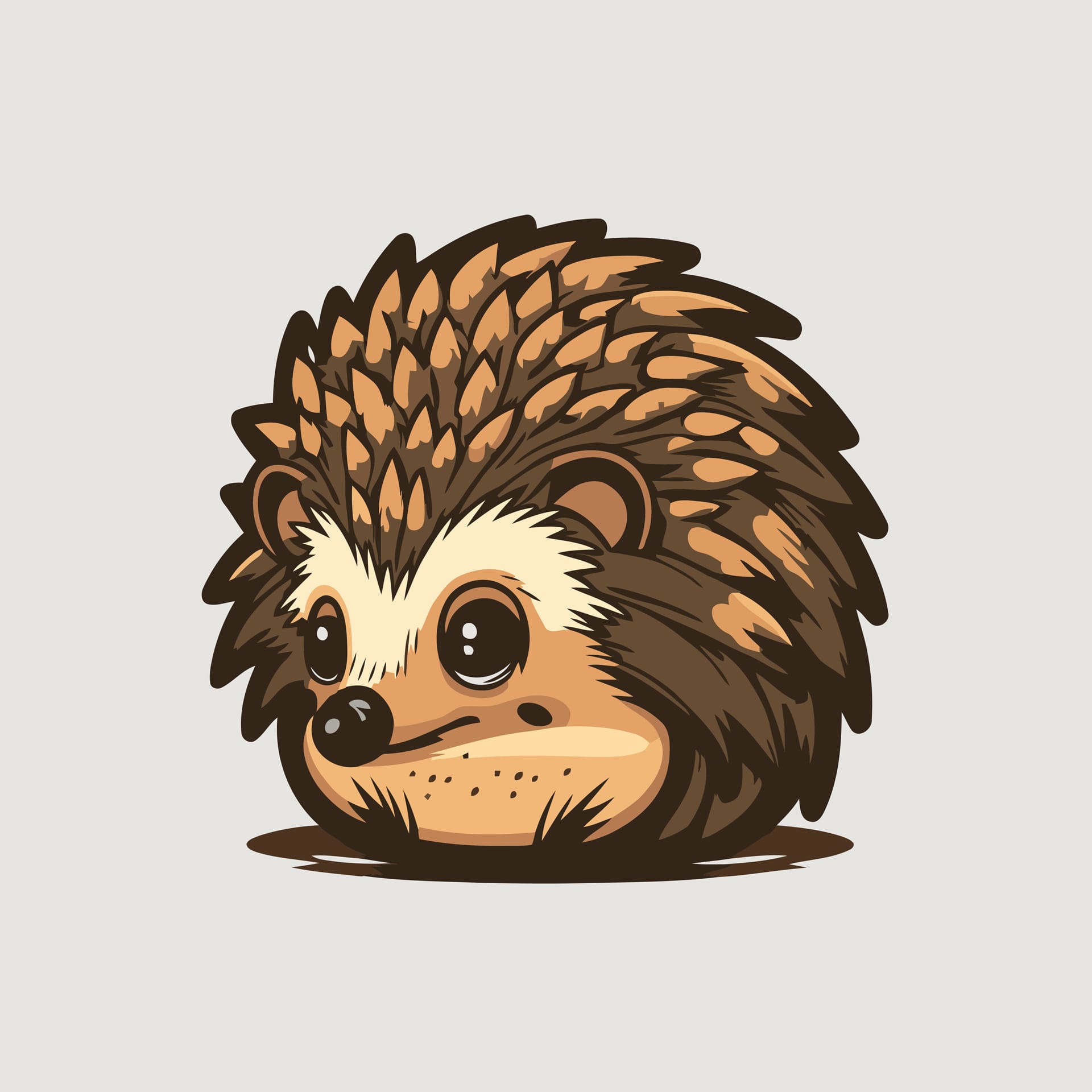 Hedgehog head logo design illustration isolated cute cartoon hedgehog