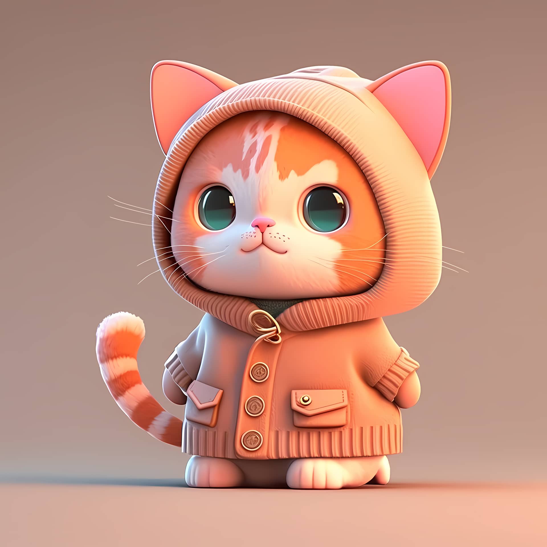 3d cat characters wear cute funny colorful clothes nice picture