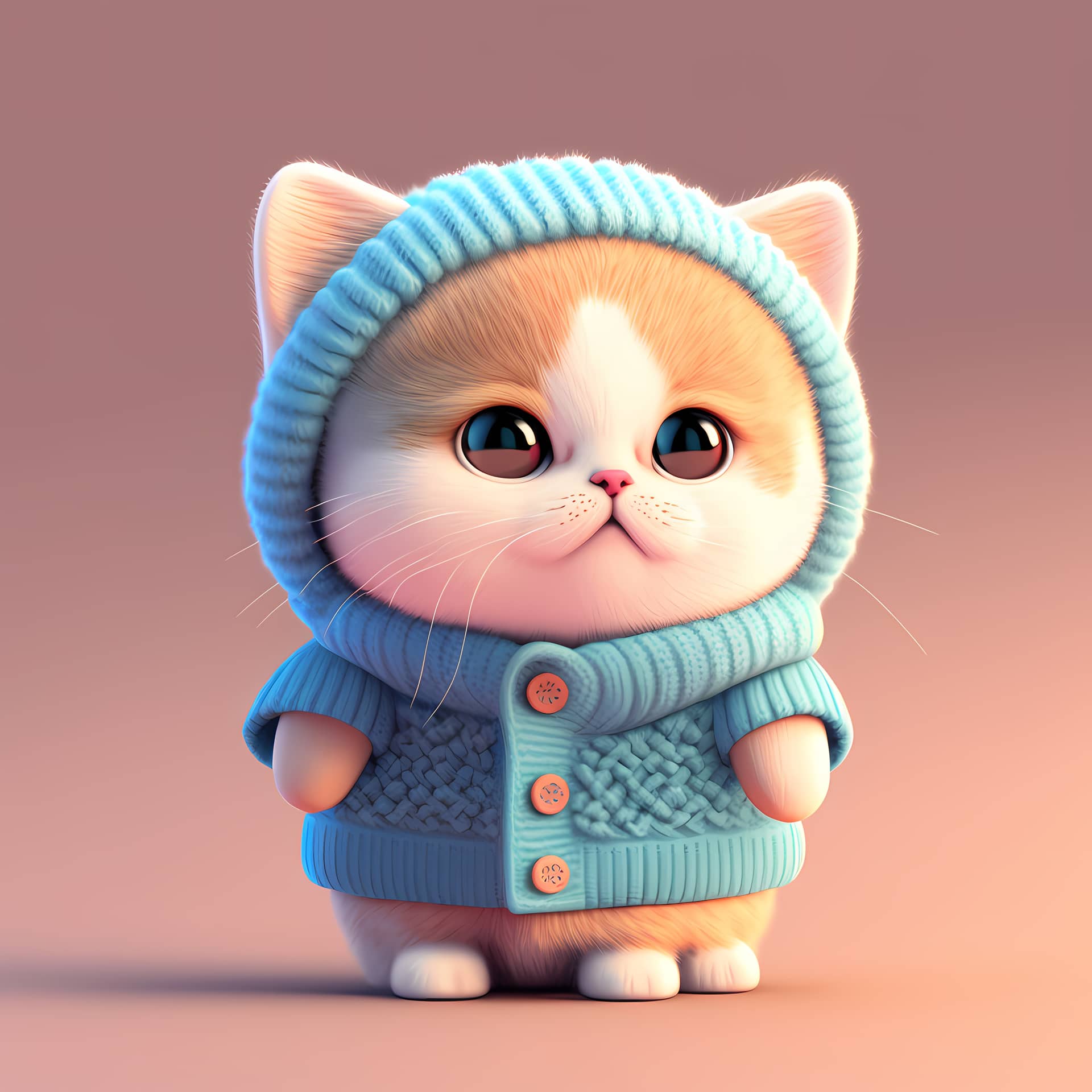 Adorable 3d cat characters wear cute funny colorful clothes picture