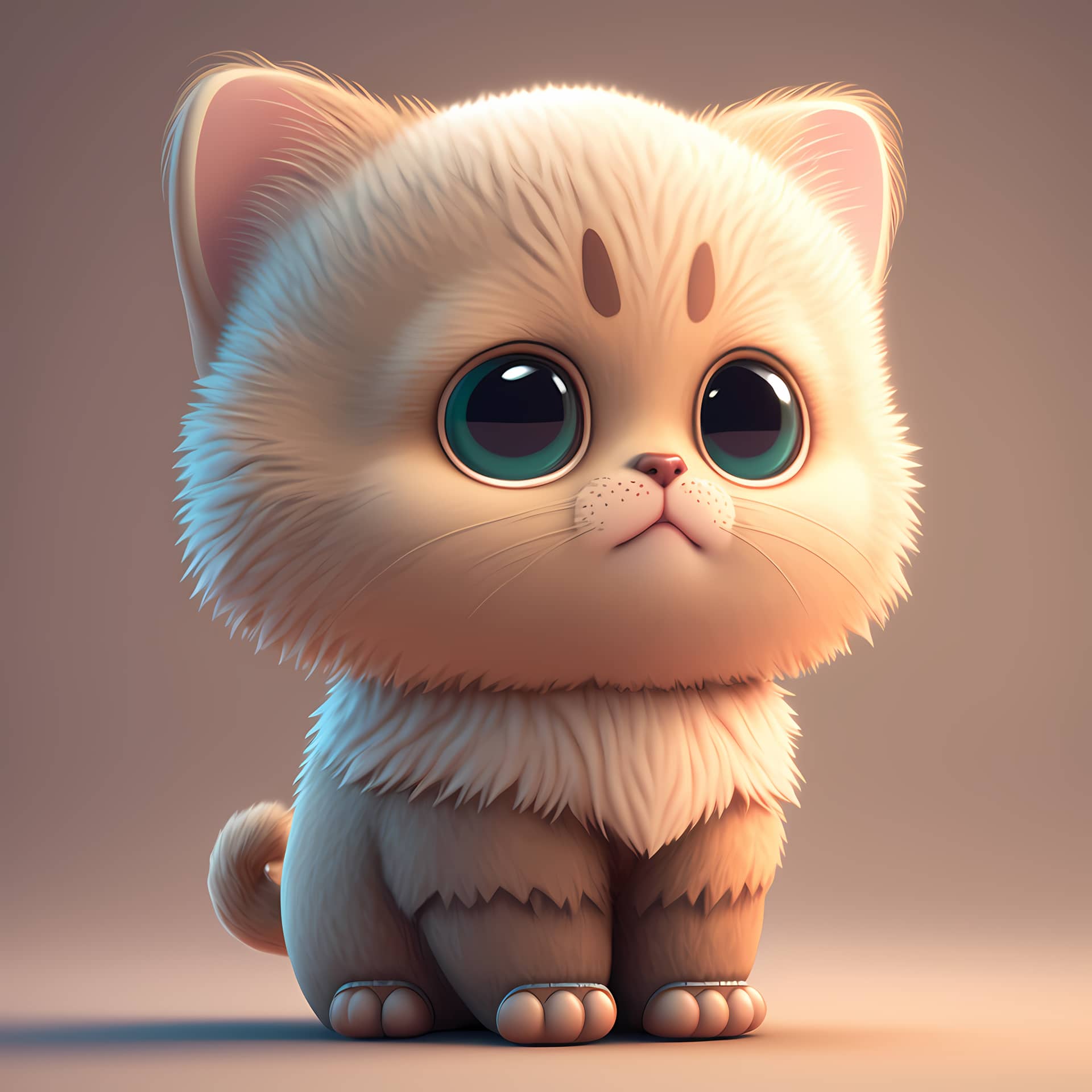 Adorable cute chubby cat 3d render excellent image