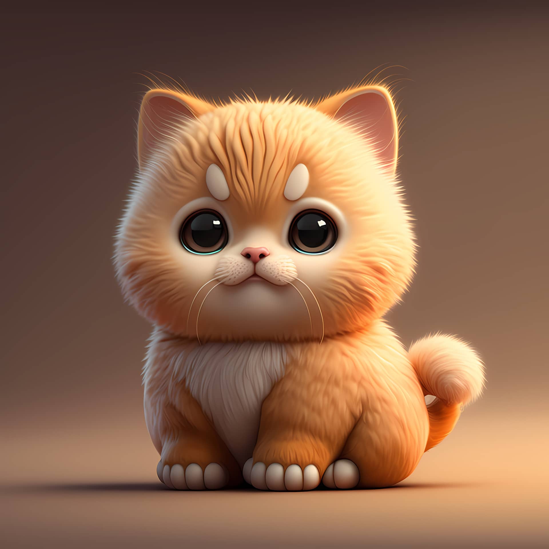 Adorable cute chubby cat 3d render image cute profile photos