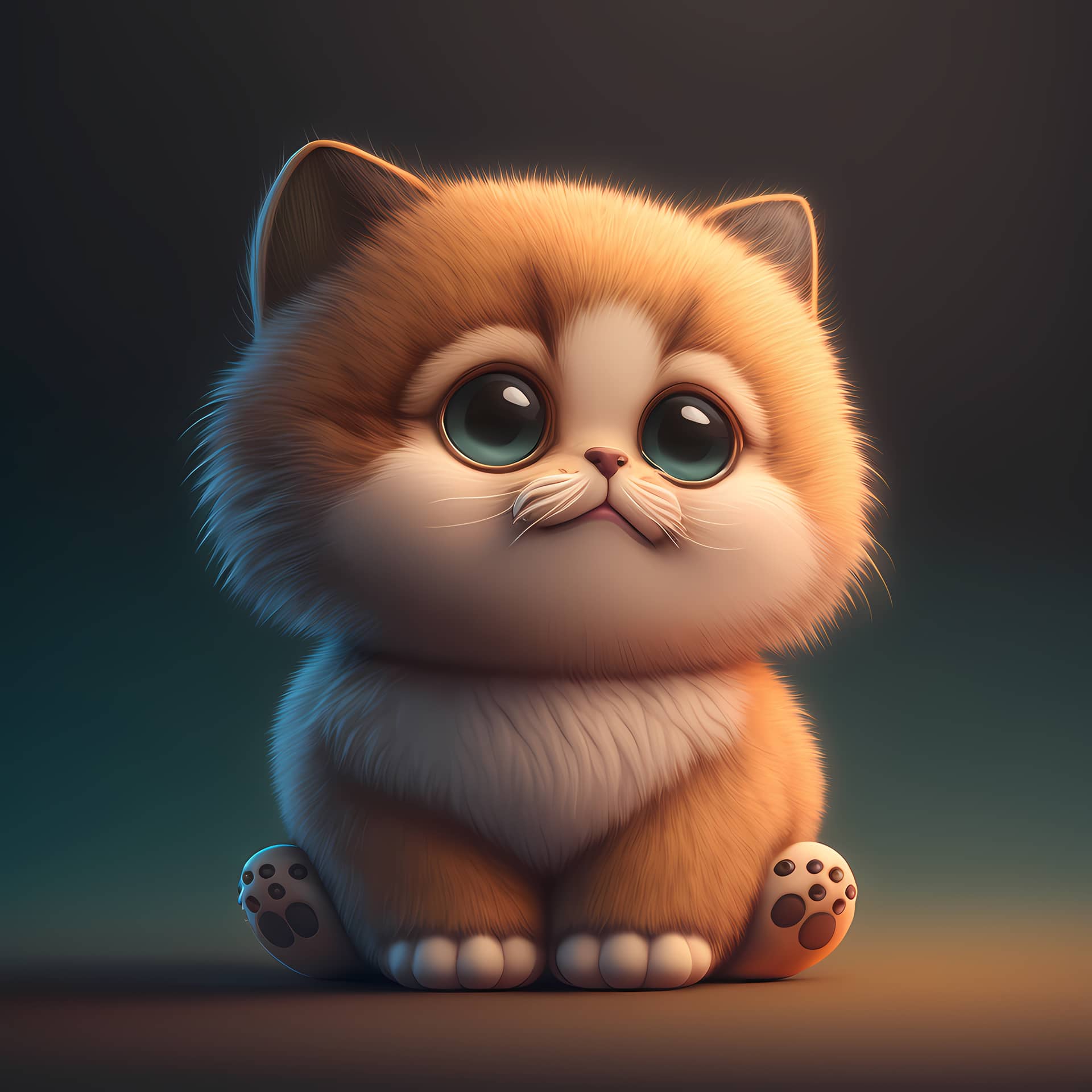 Cute profile photos adorable cute chubby cat 3d render nice image