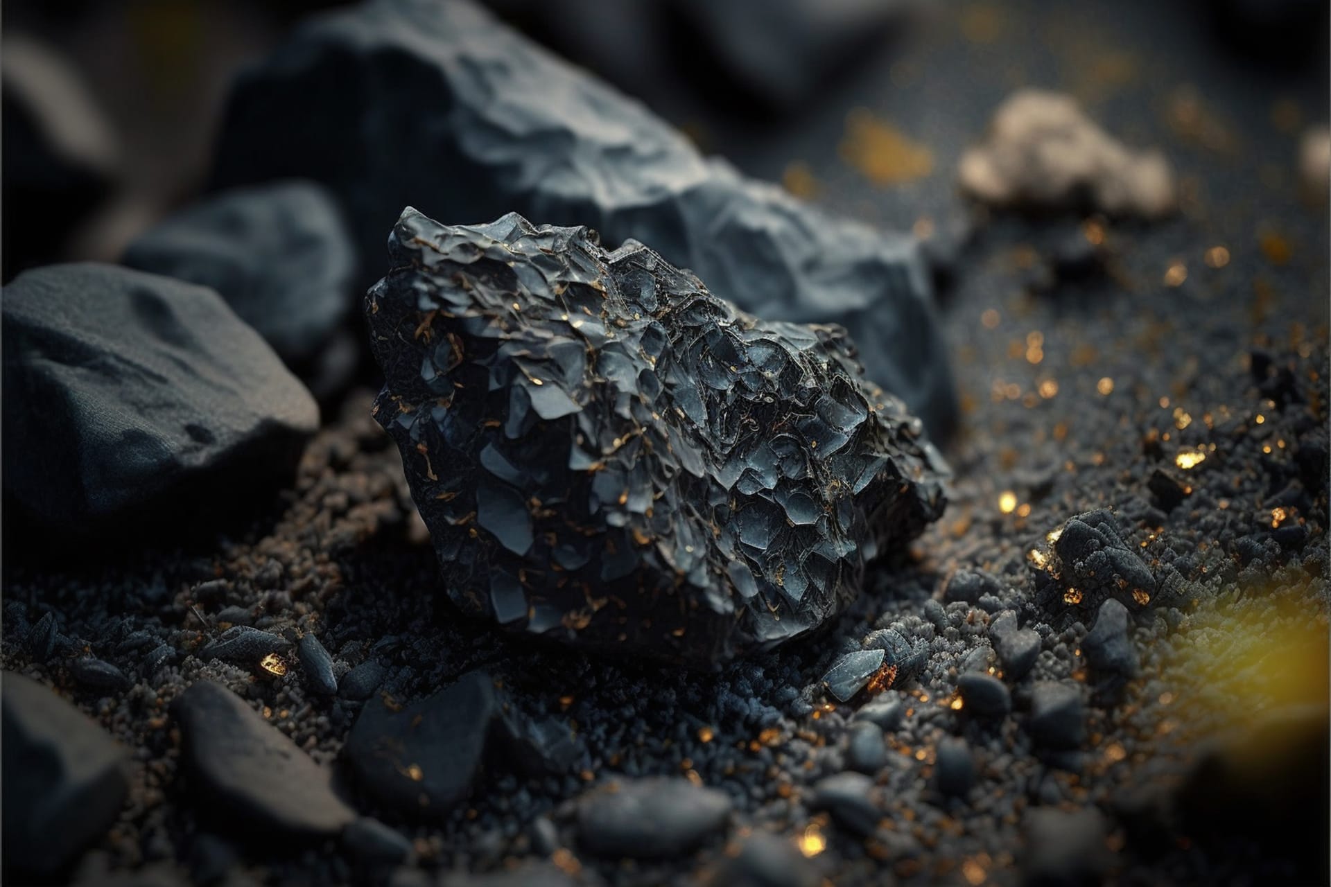 Close up macro stone texture natural black image