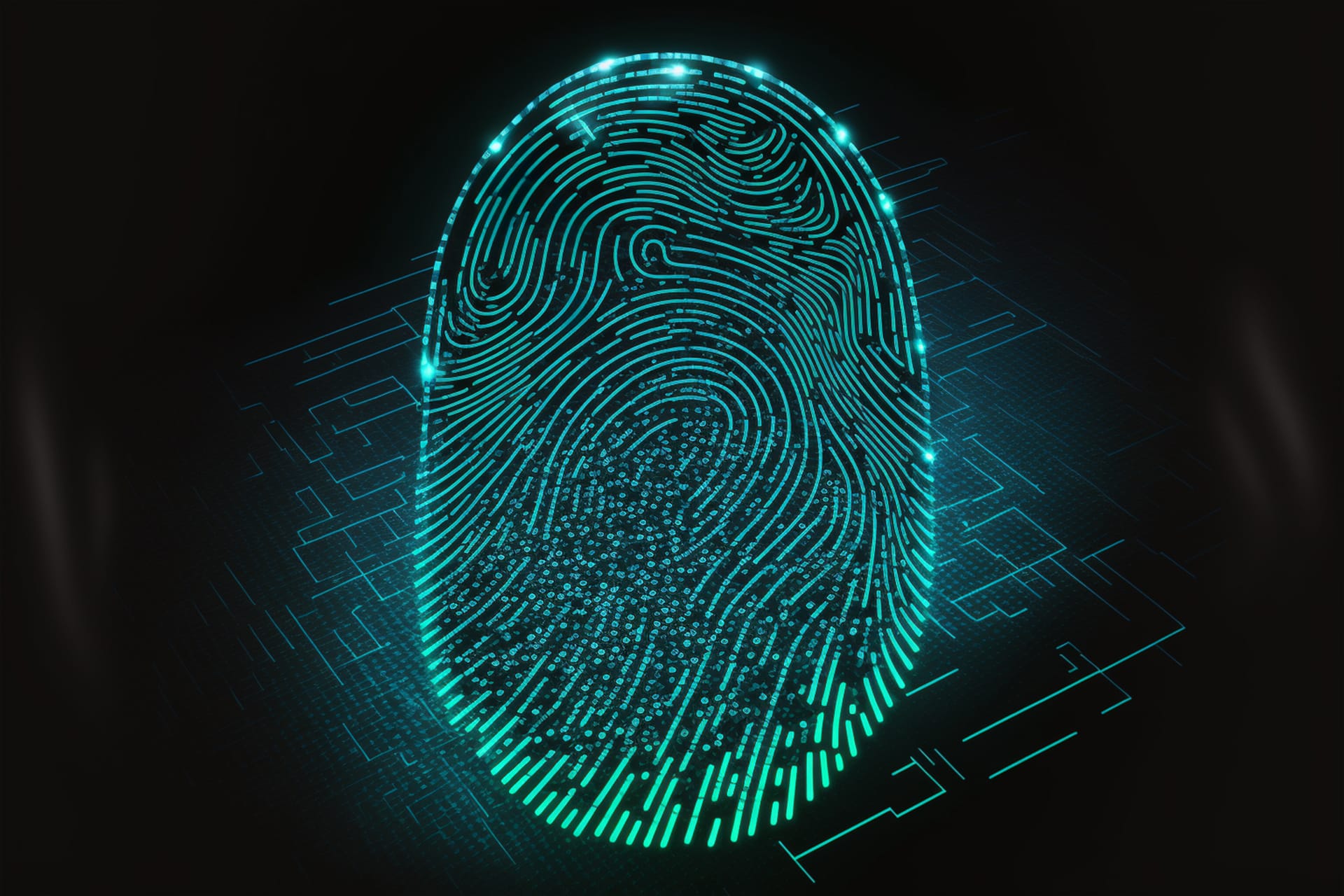 Fingerprint cyber security hologram virtual screenr