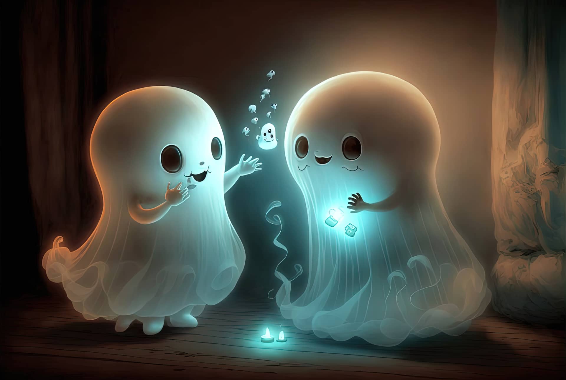 Dream profile picture cute so scary ghost playing having fun generative picture