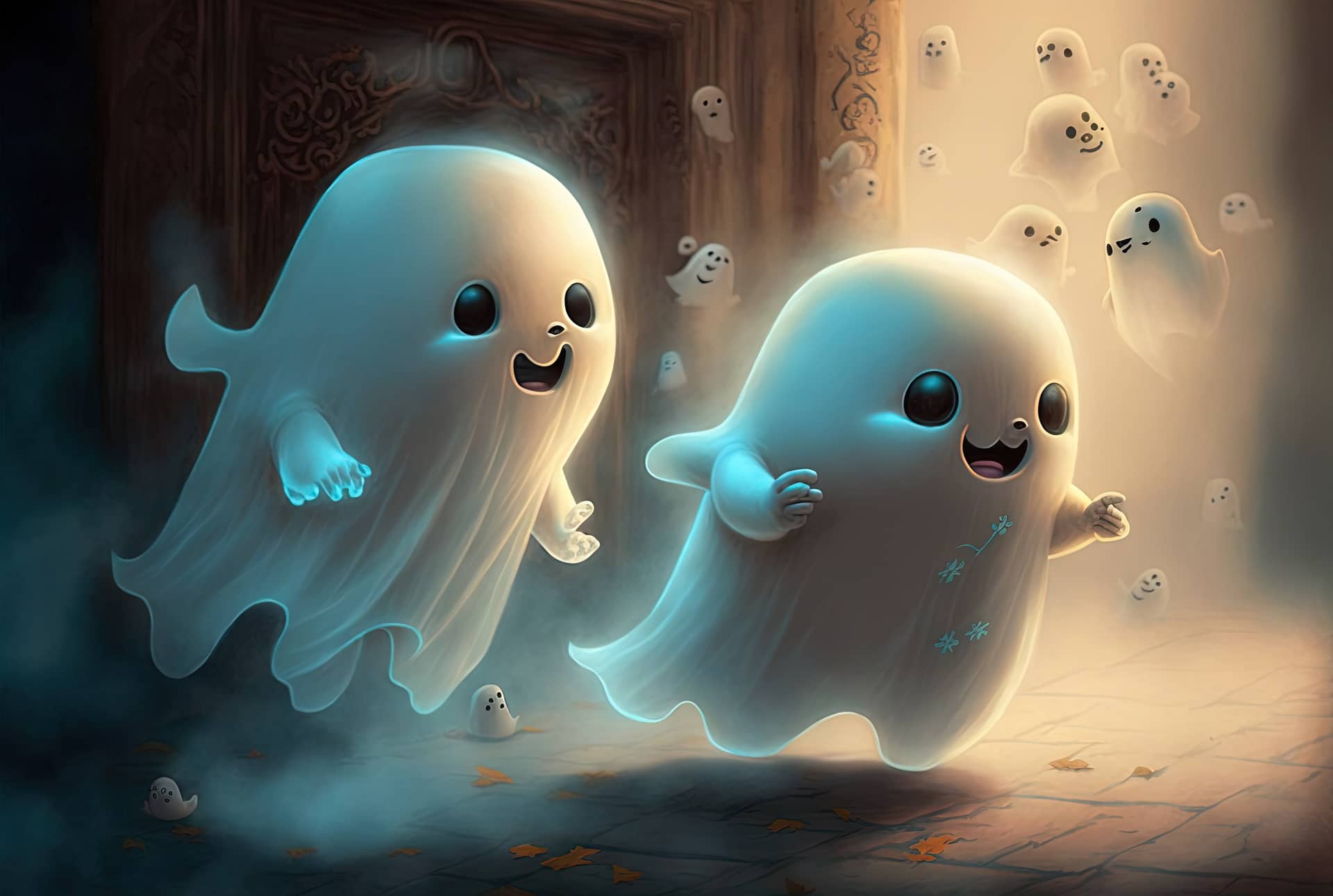 Dream profile picture cute so scary ghost playing having fun generative