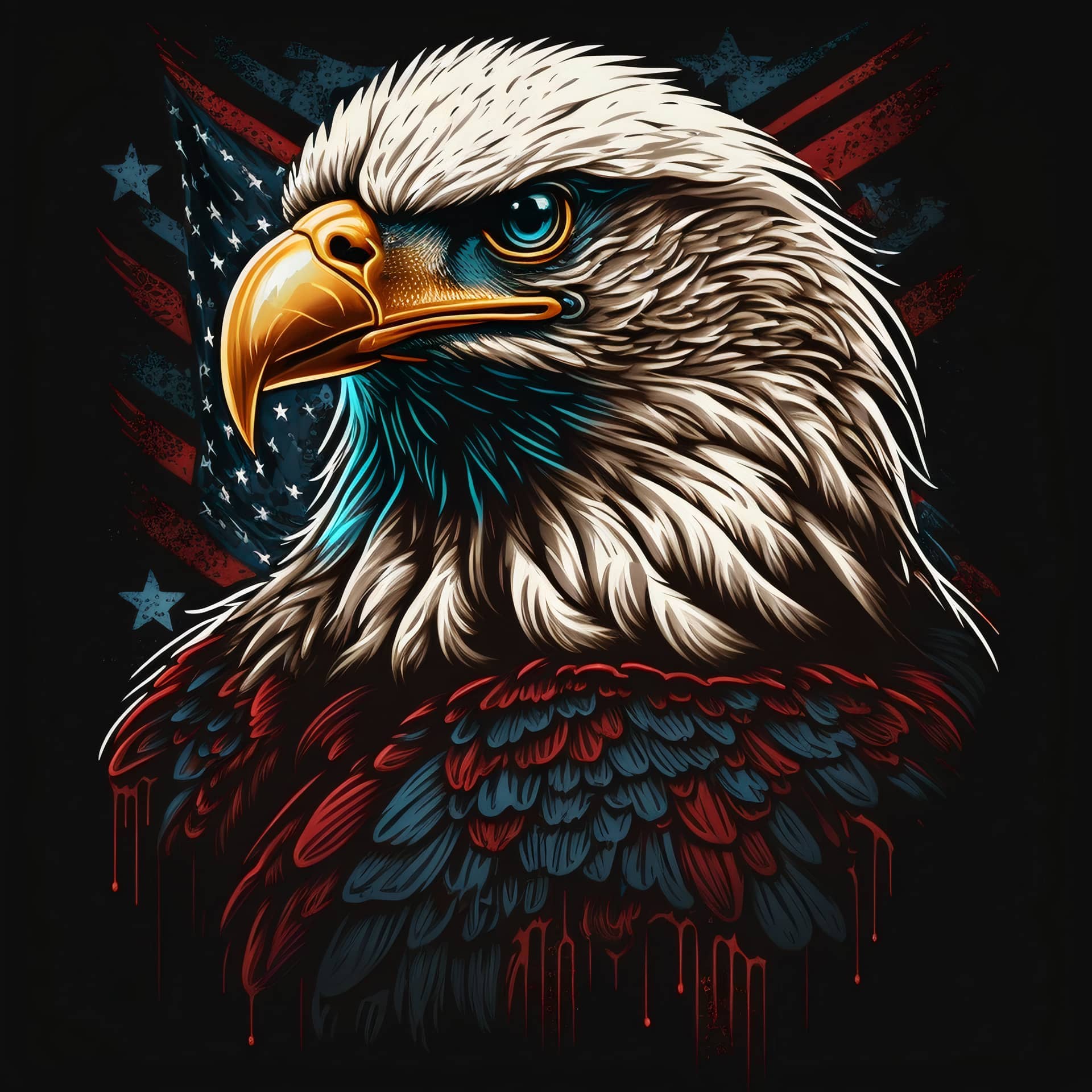 Eagle design with american flag excellent image