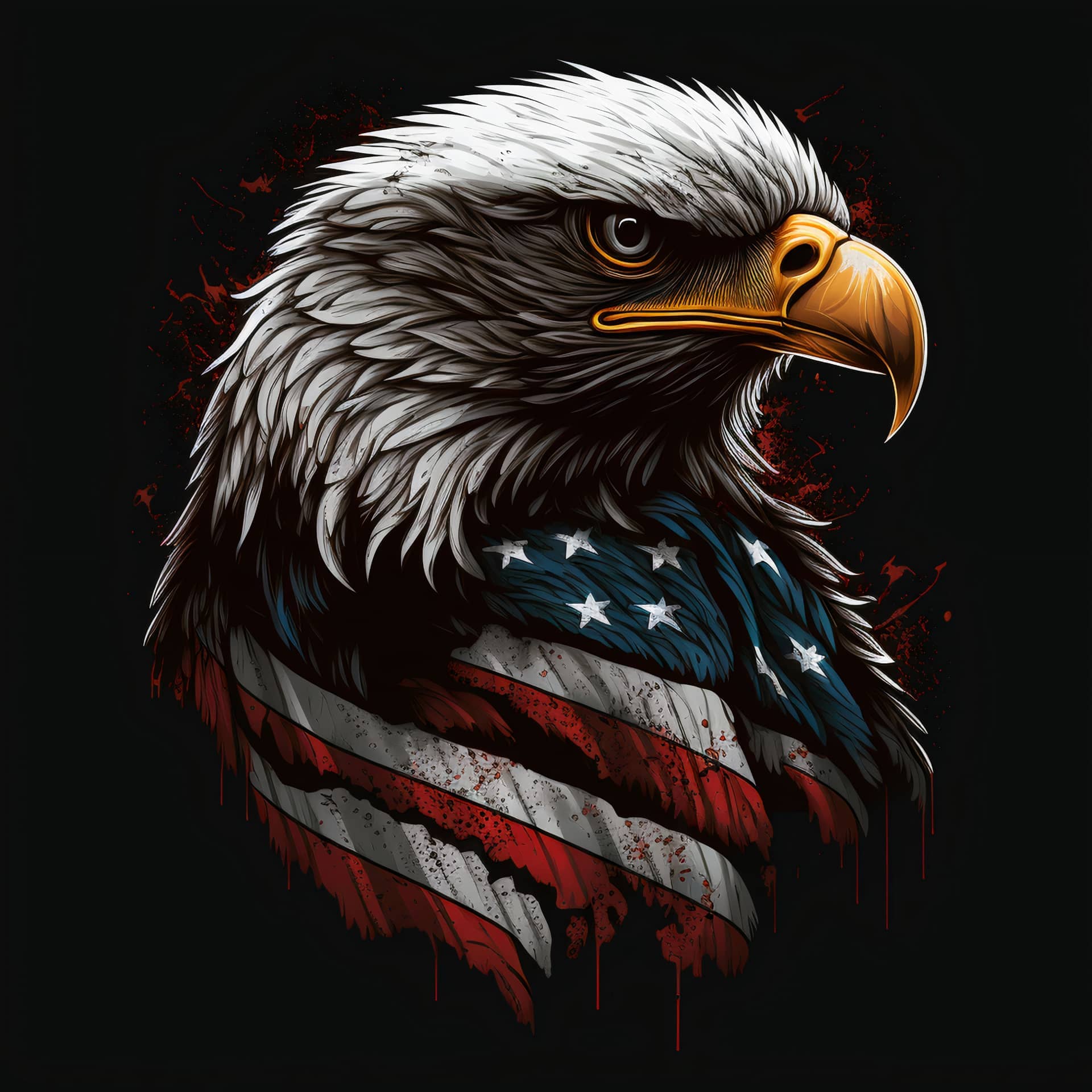 Eagle design with american flag picture