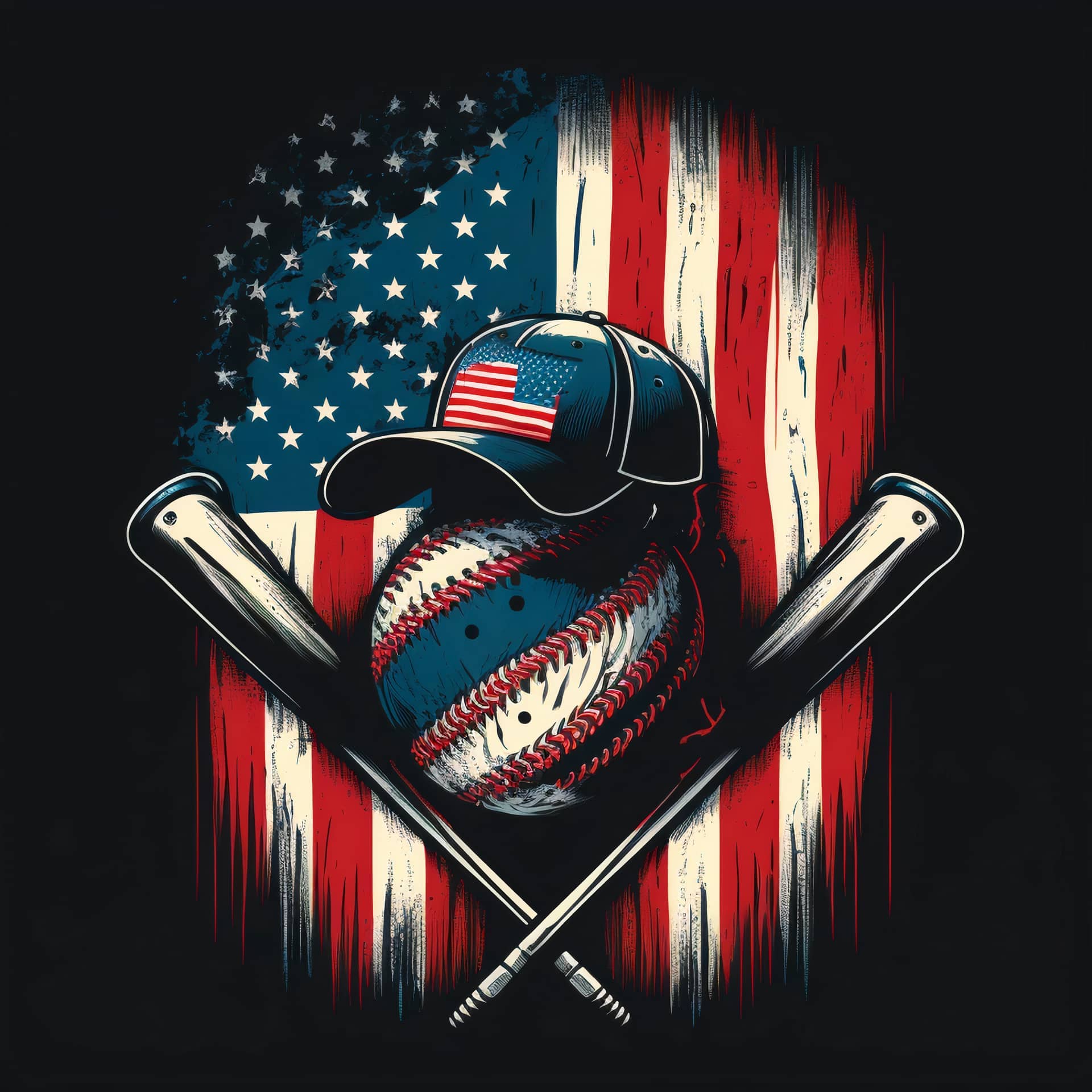 Facebook profile pic baseball design with american flag