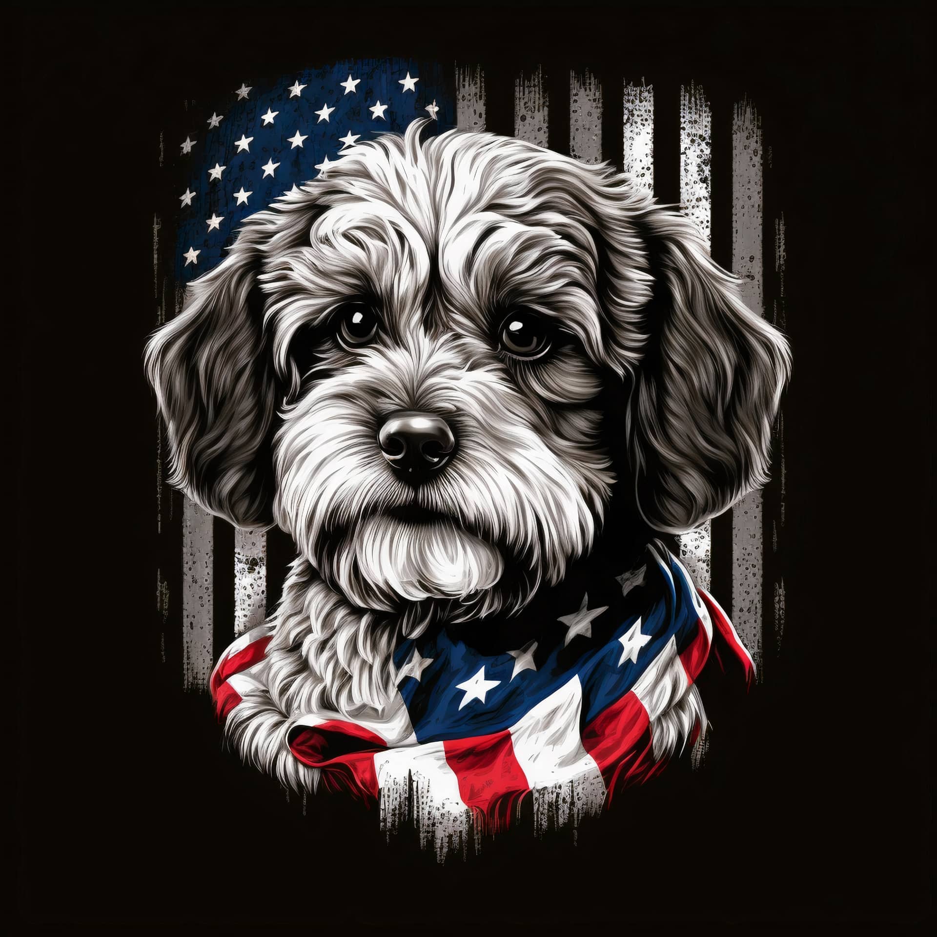 Facebook profile pic dog design with american flag image