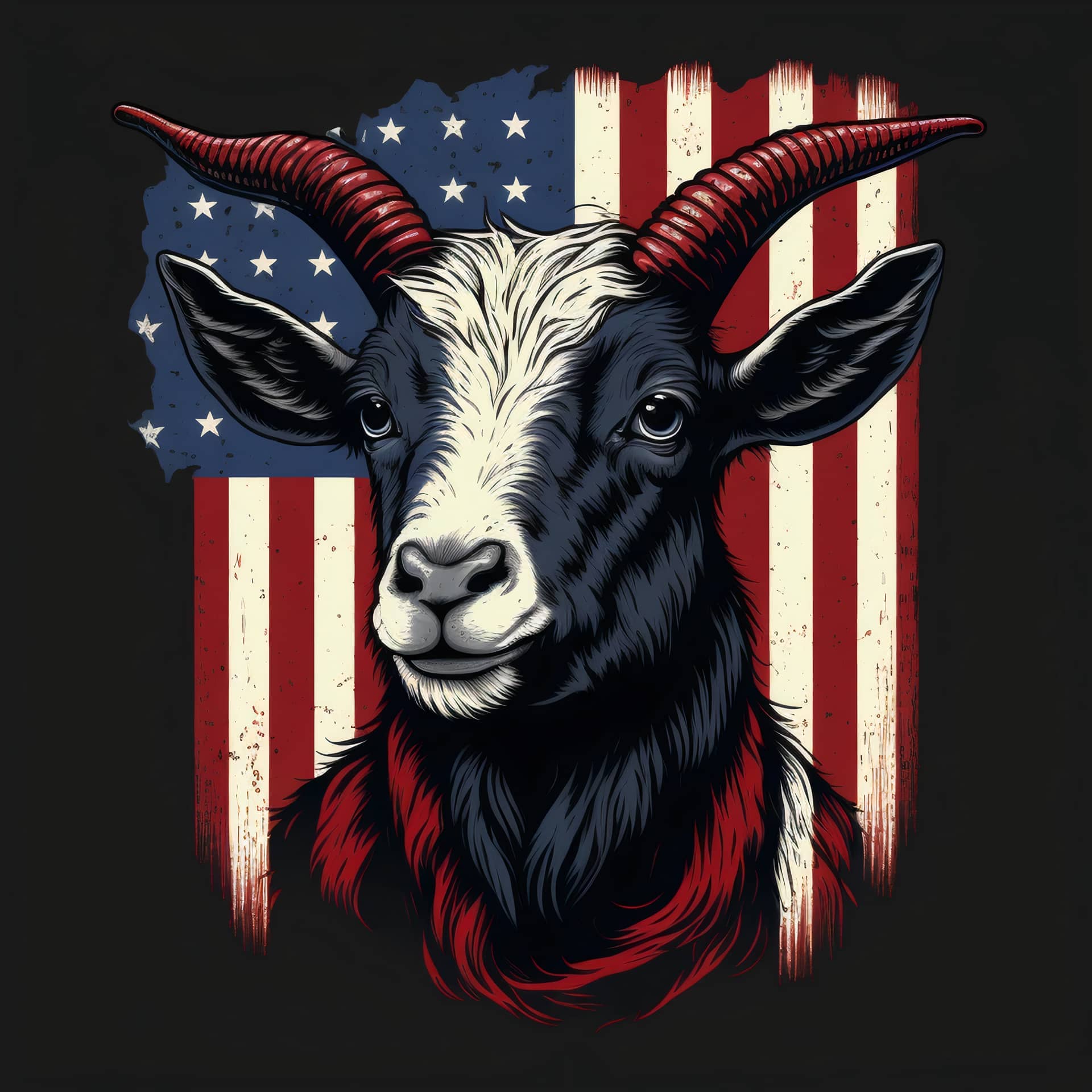Facebook profile pic goat design with american flag