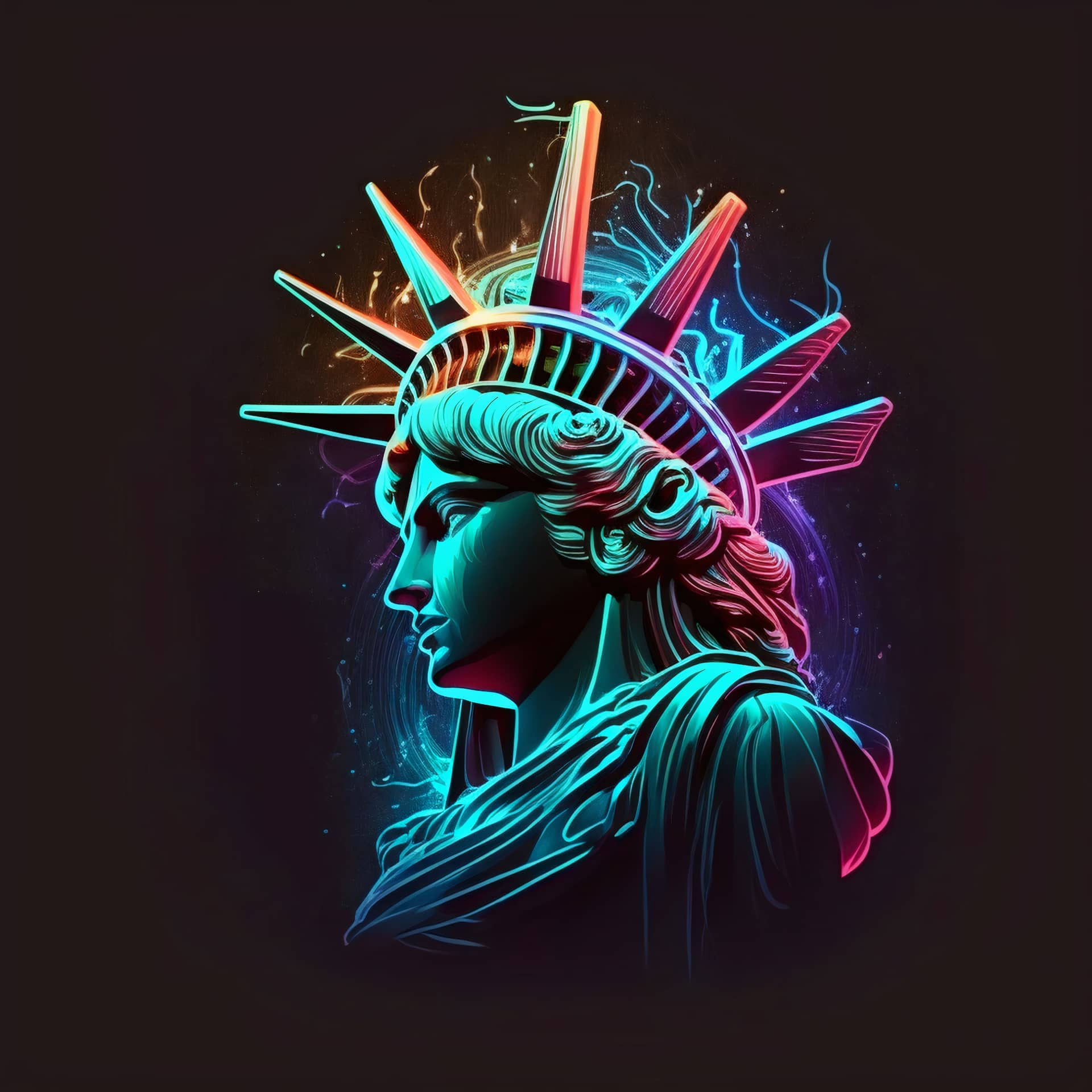 Facebook profile pic style statue liberty illustration new york picture