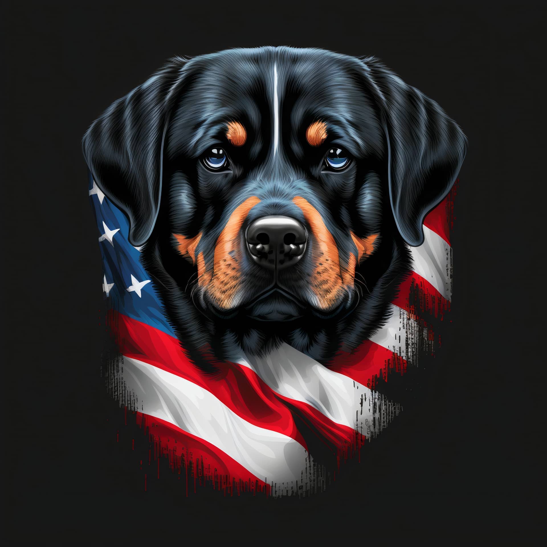 Rottweiler design with american flag facebook profile pic