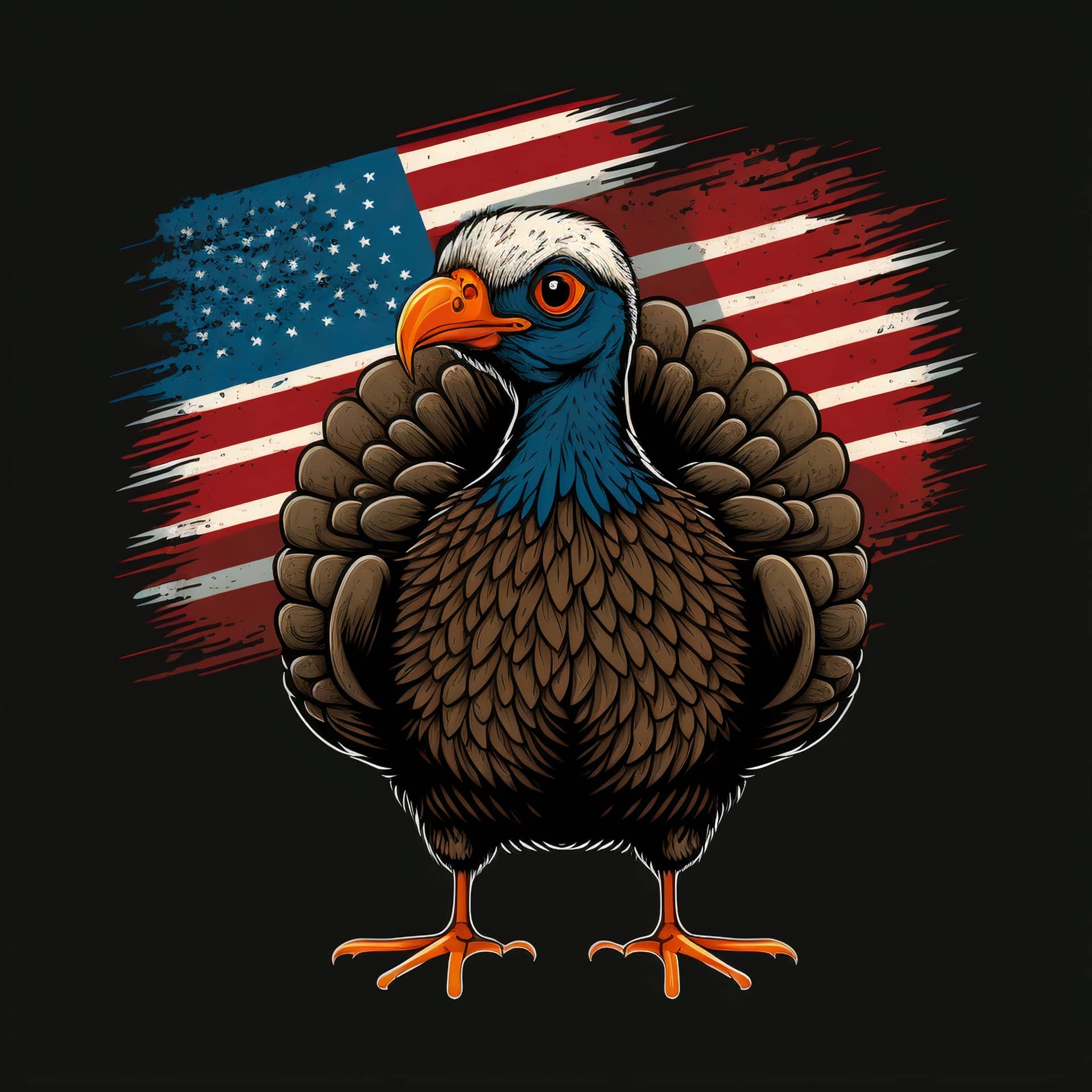 Turkey design with american flag picture
