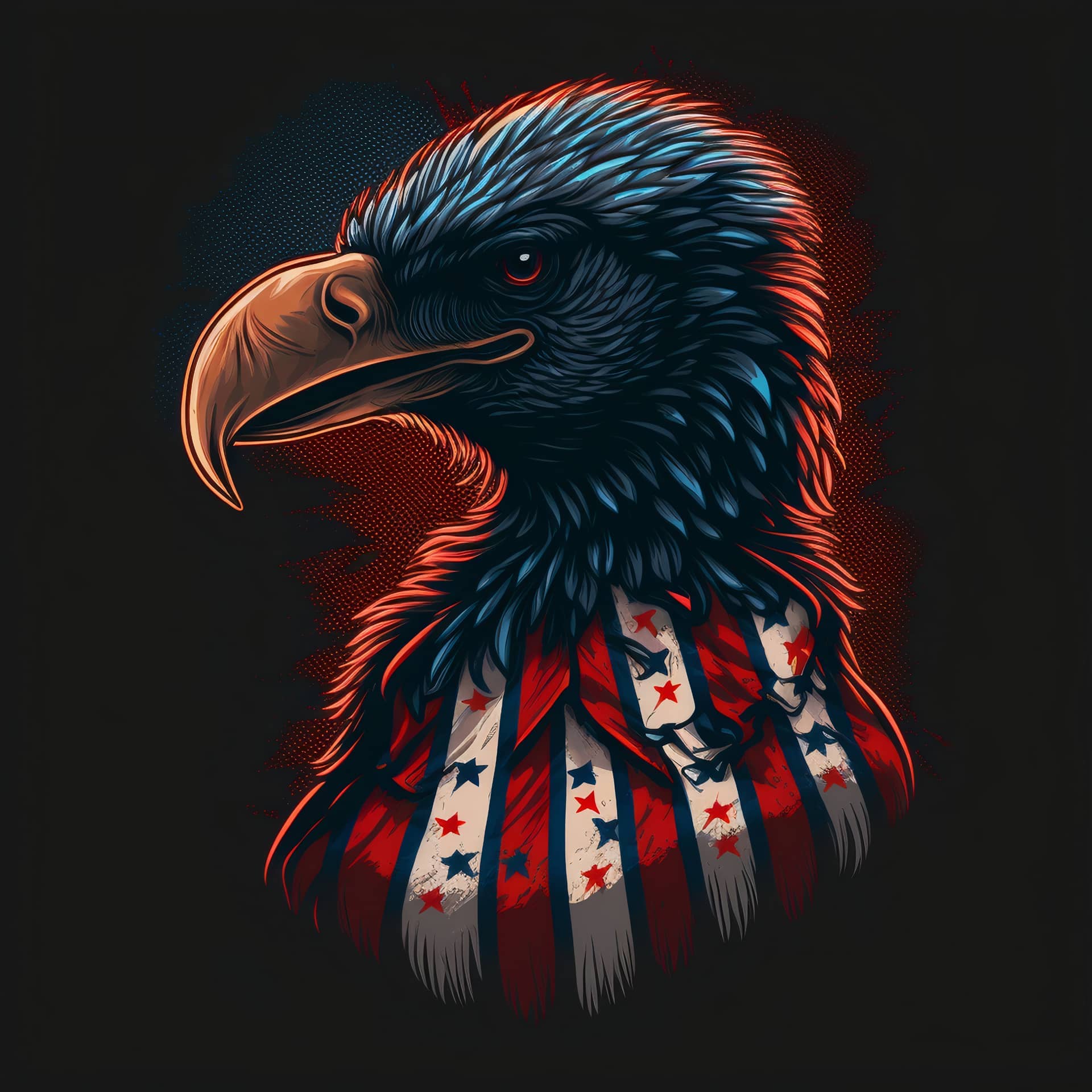 Vulture design with american flag facebook profile pic