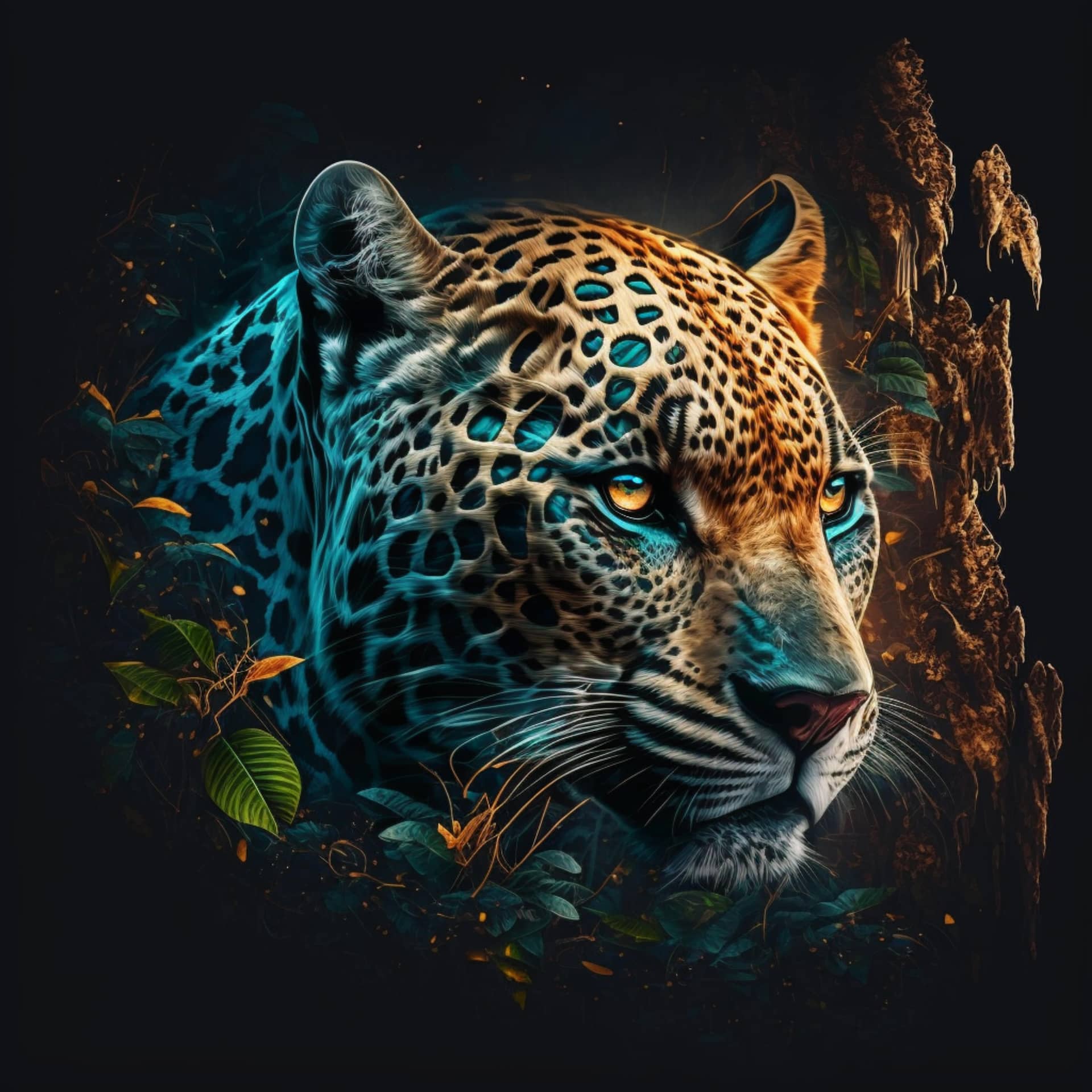 Digital design jaguar looking camera nice image