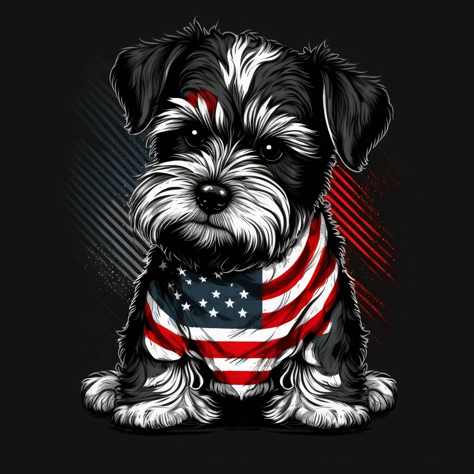 Dog design with american flag excellent image