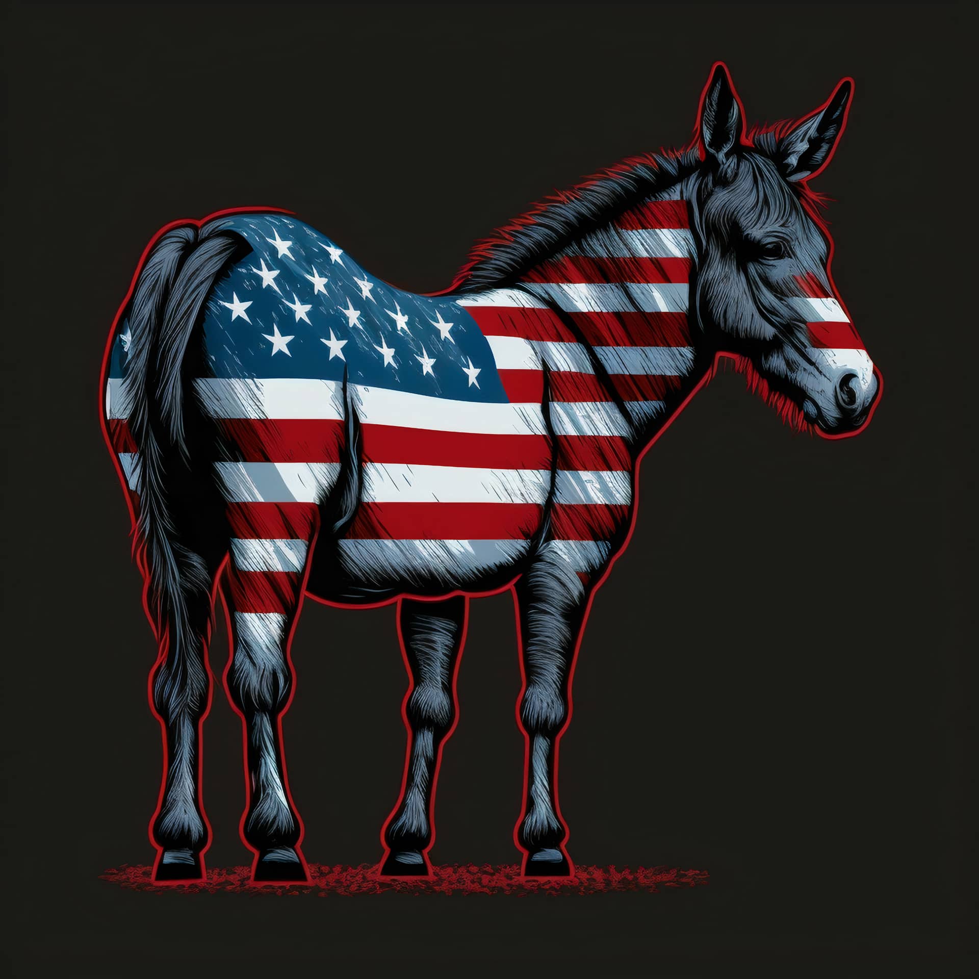 Donkey design with american flag fb profile pic