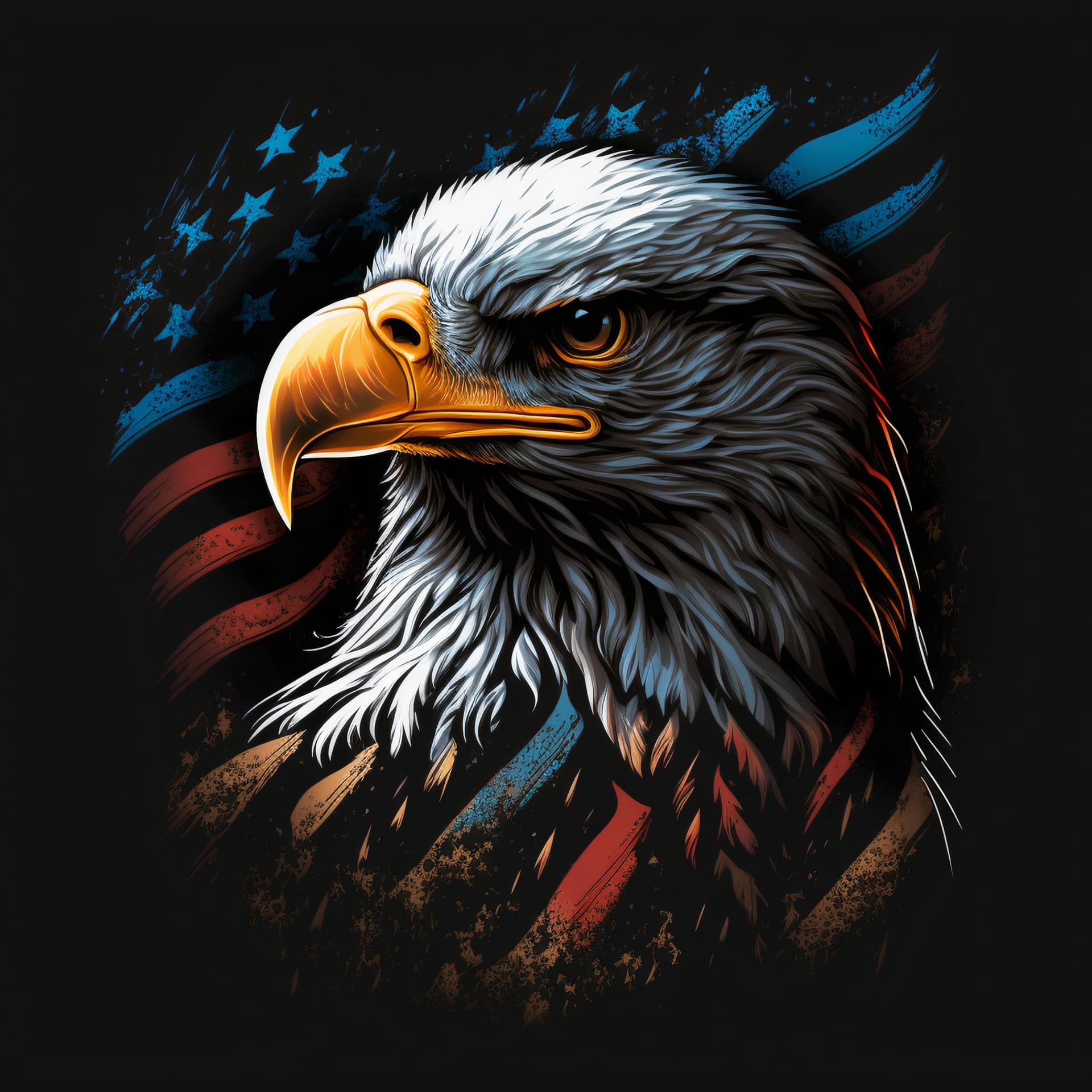 Eagle design with american flag excellent picture