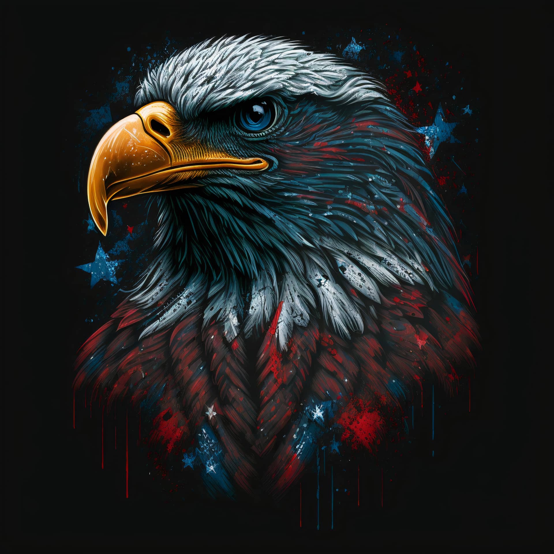 Eagle design with american flag fine picture