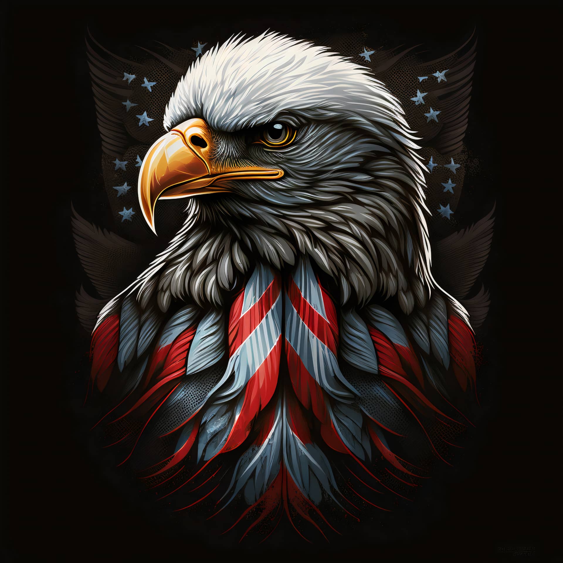 Eagle design with american flag nice fb profile pic