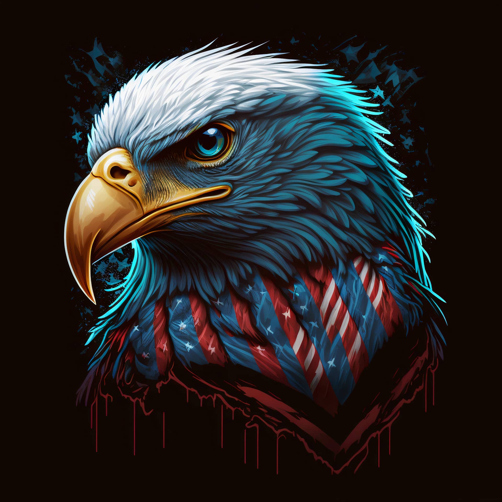 Eagle design with american flag nice picture