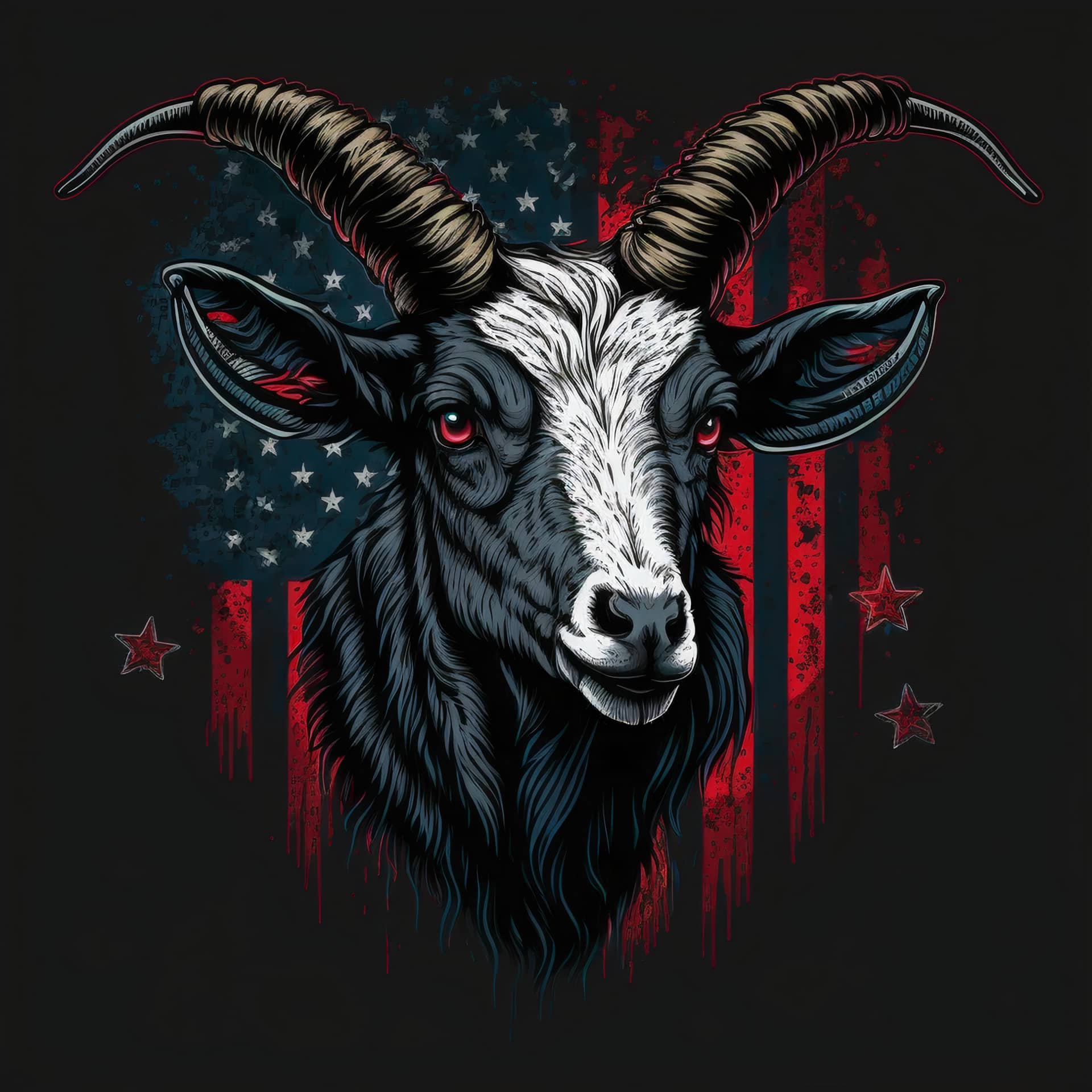 Fb profile pic goat design with american flag picture