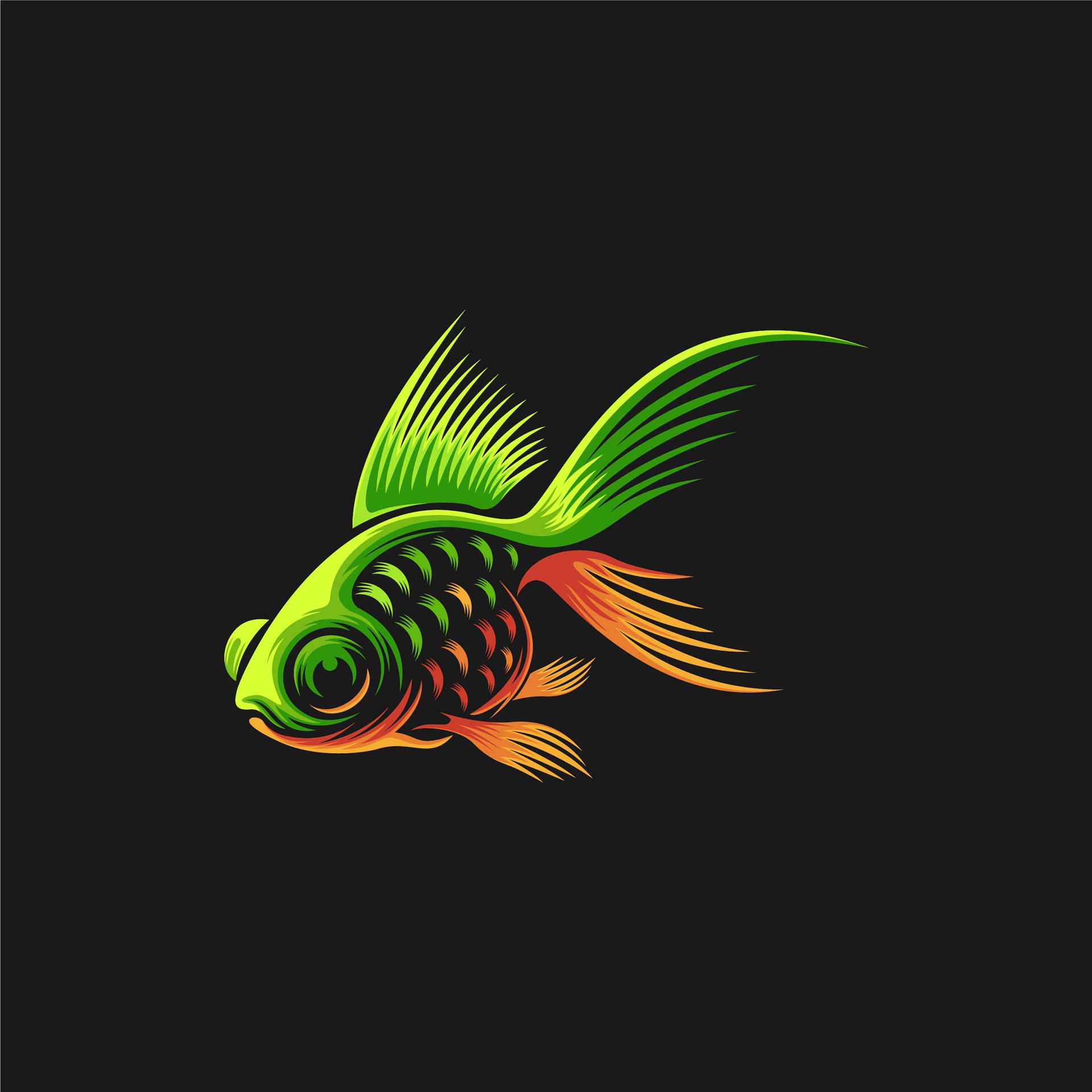 Best fish logo design illustration fish profile picture