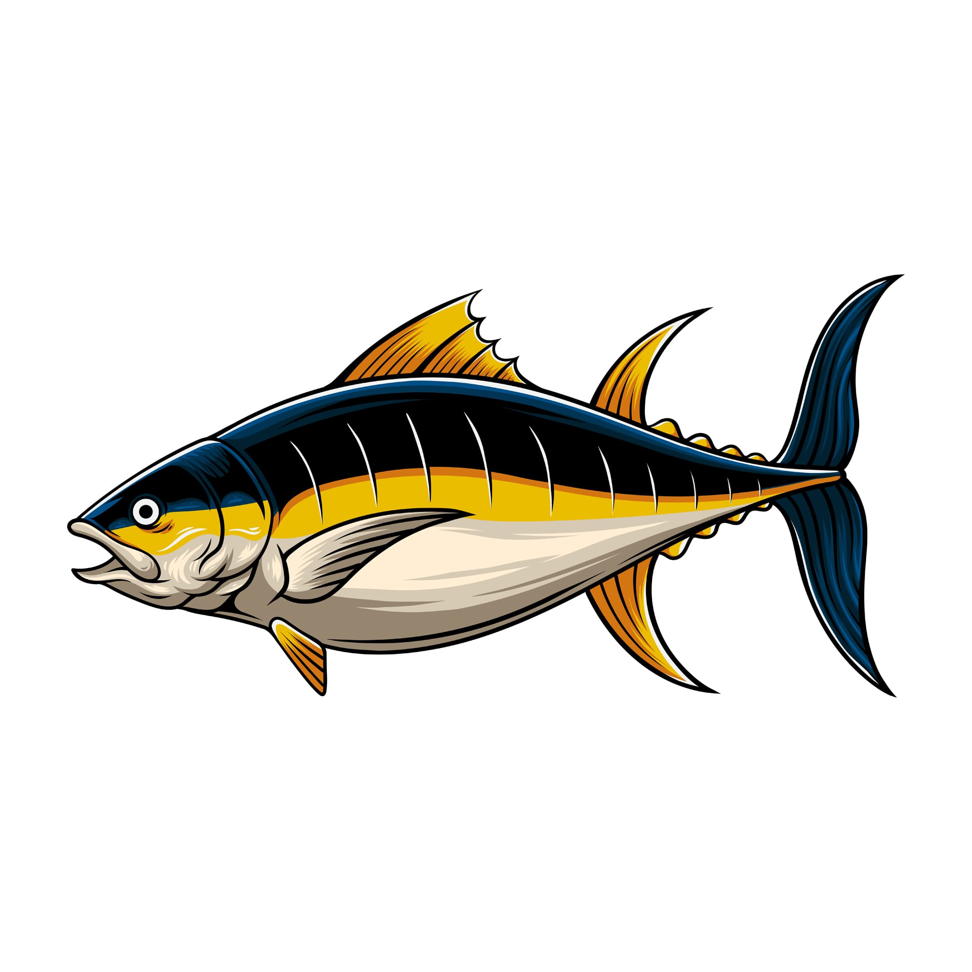 Cool tuna vintage style illustration with premium quality stock