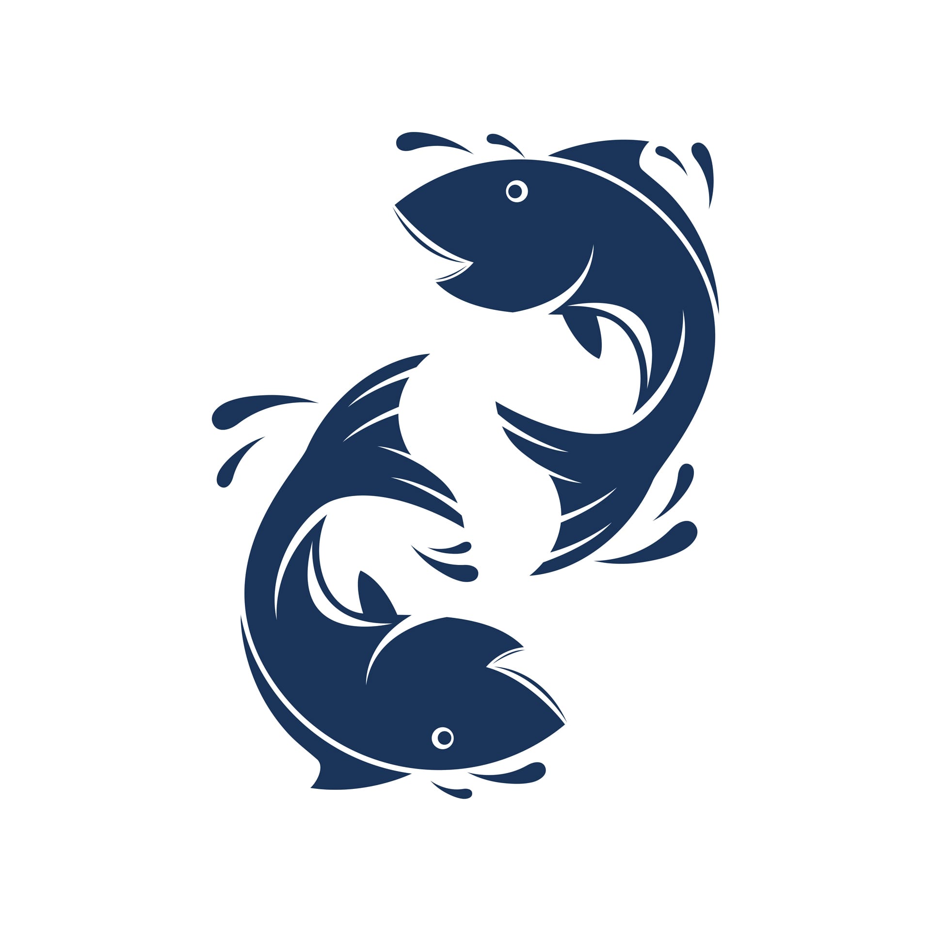 Fish silhouette logo design template