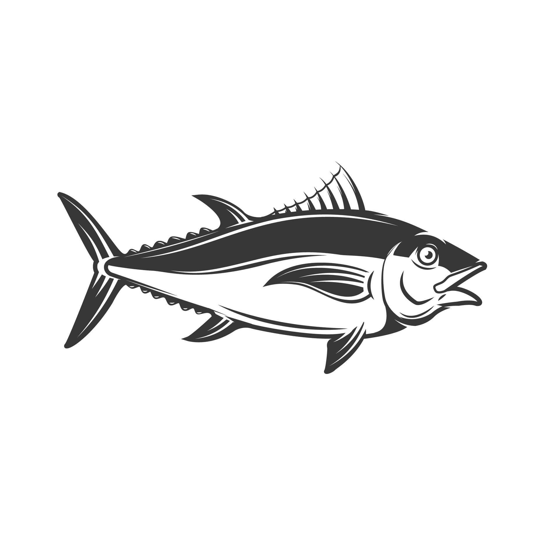 Fishing fish water logo icon vintage design
