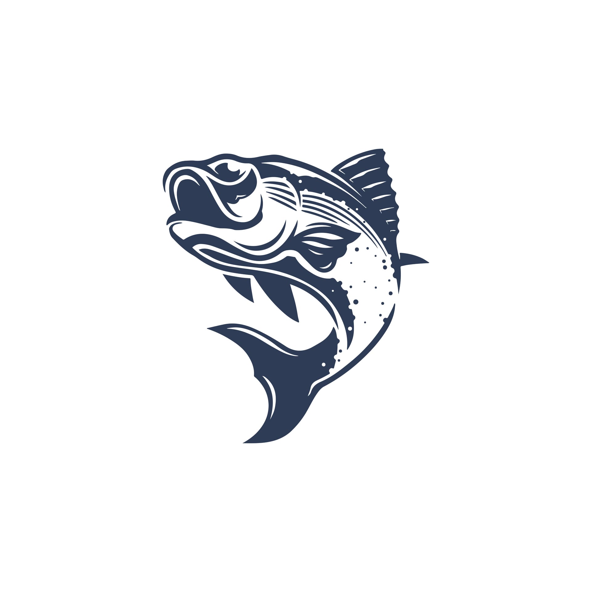 Fishing fish water logo vintage design