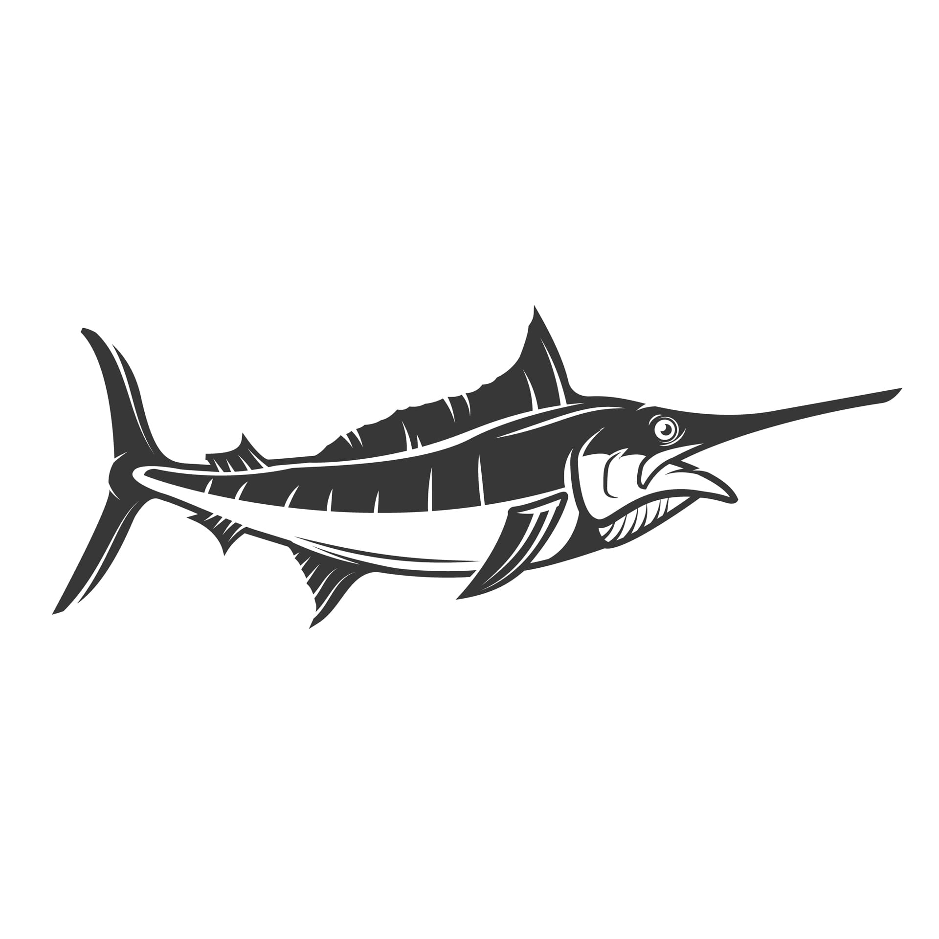 Swordfish illustration elements logo label emblem sign picture