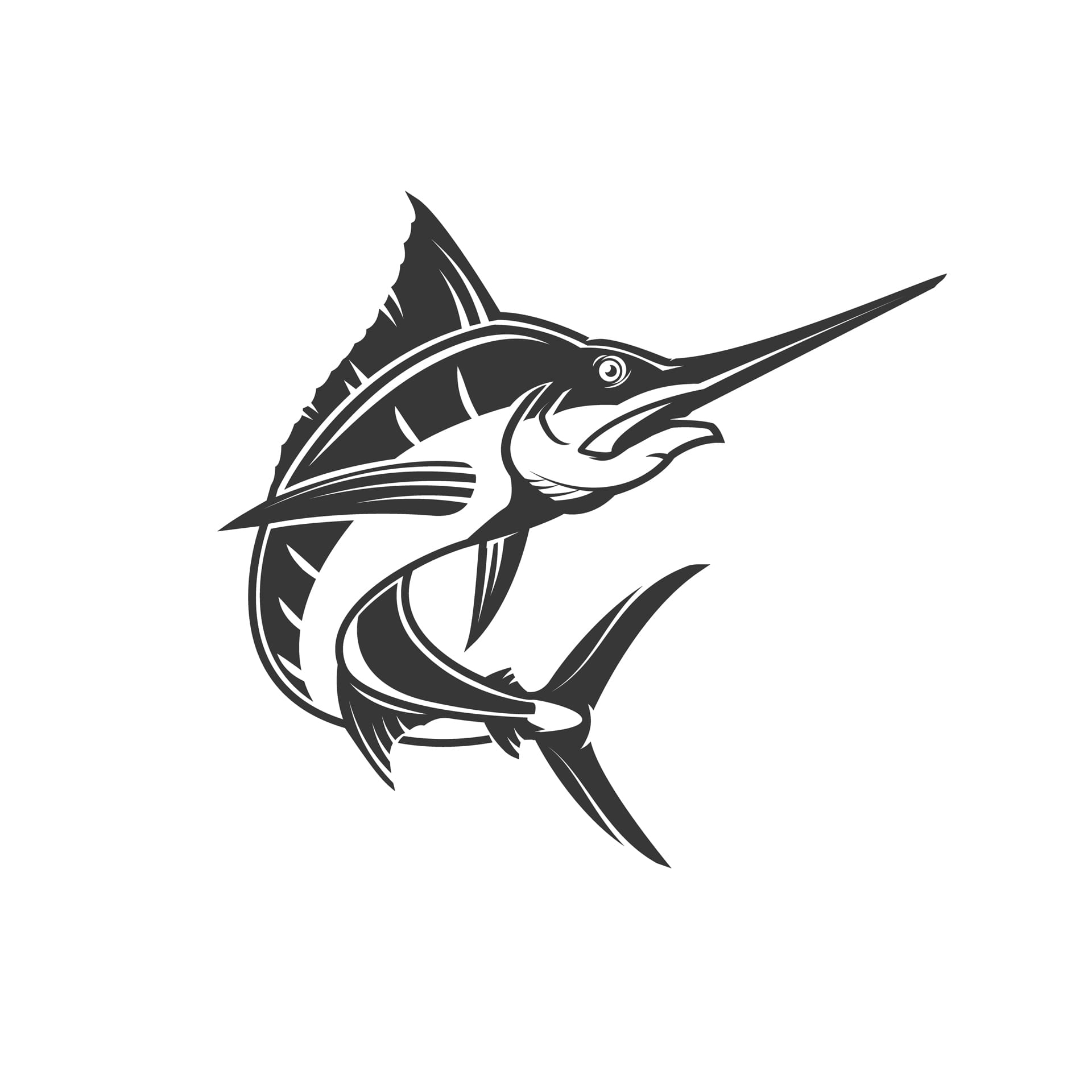Swordfish illustration elements logo label emblem sign