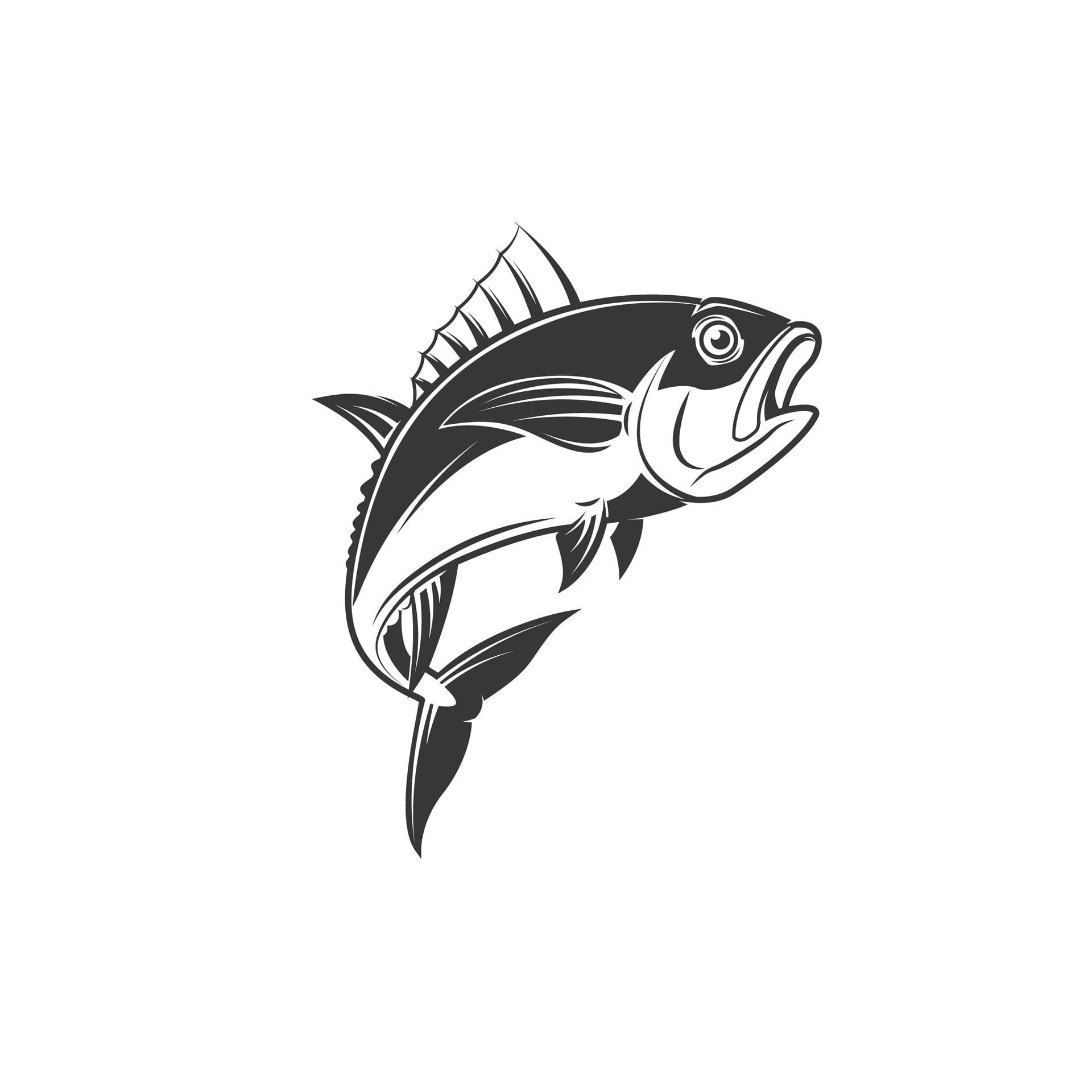 Tuna hand draw image fish profile picture