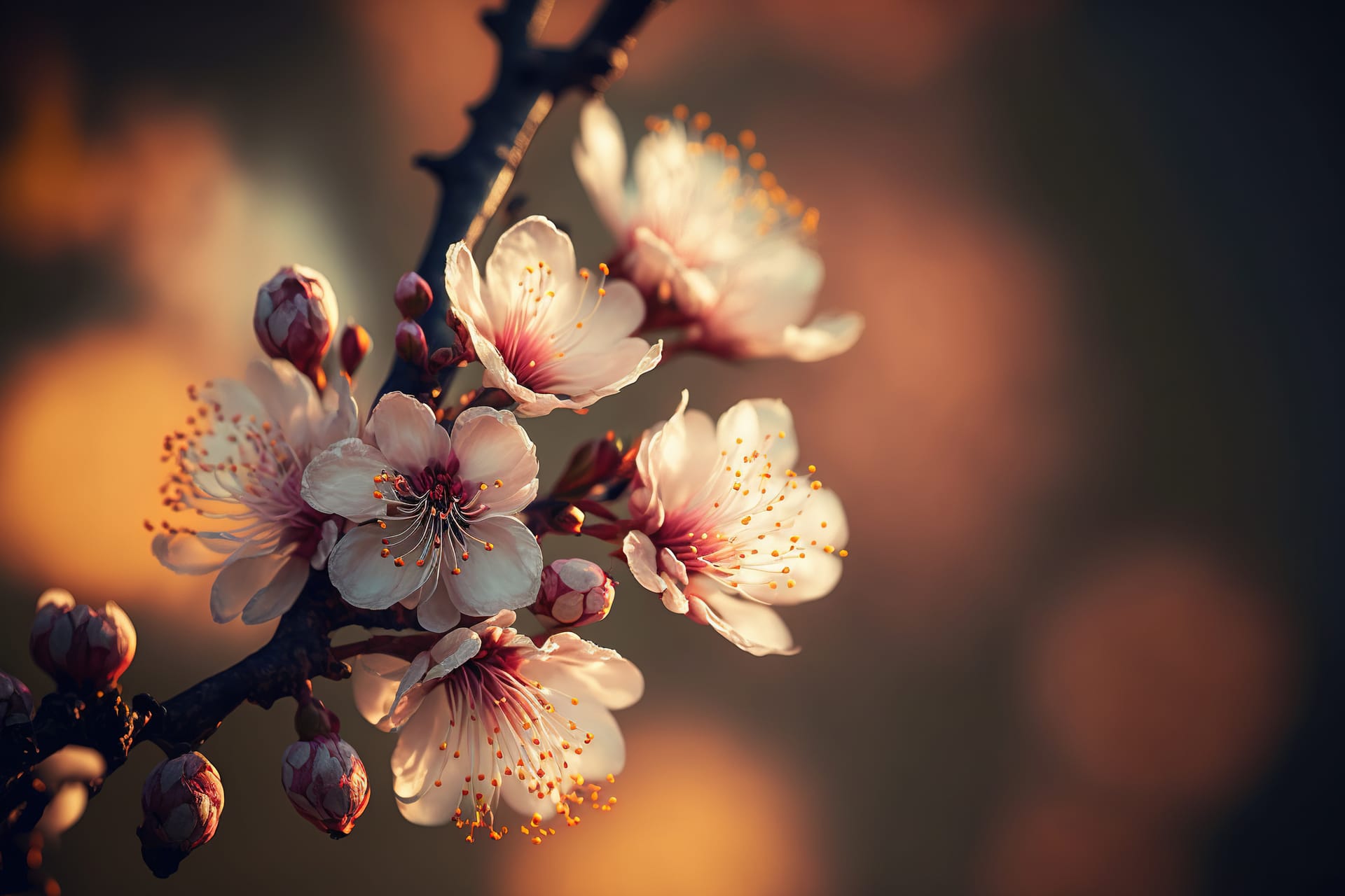 Cherry blossom closeup spring flower profile pic