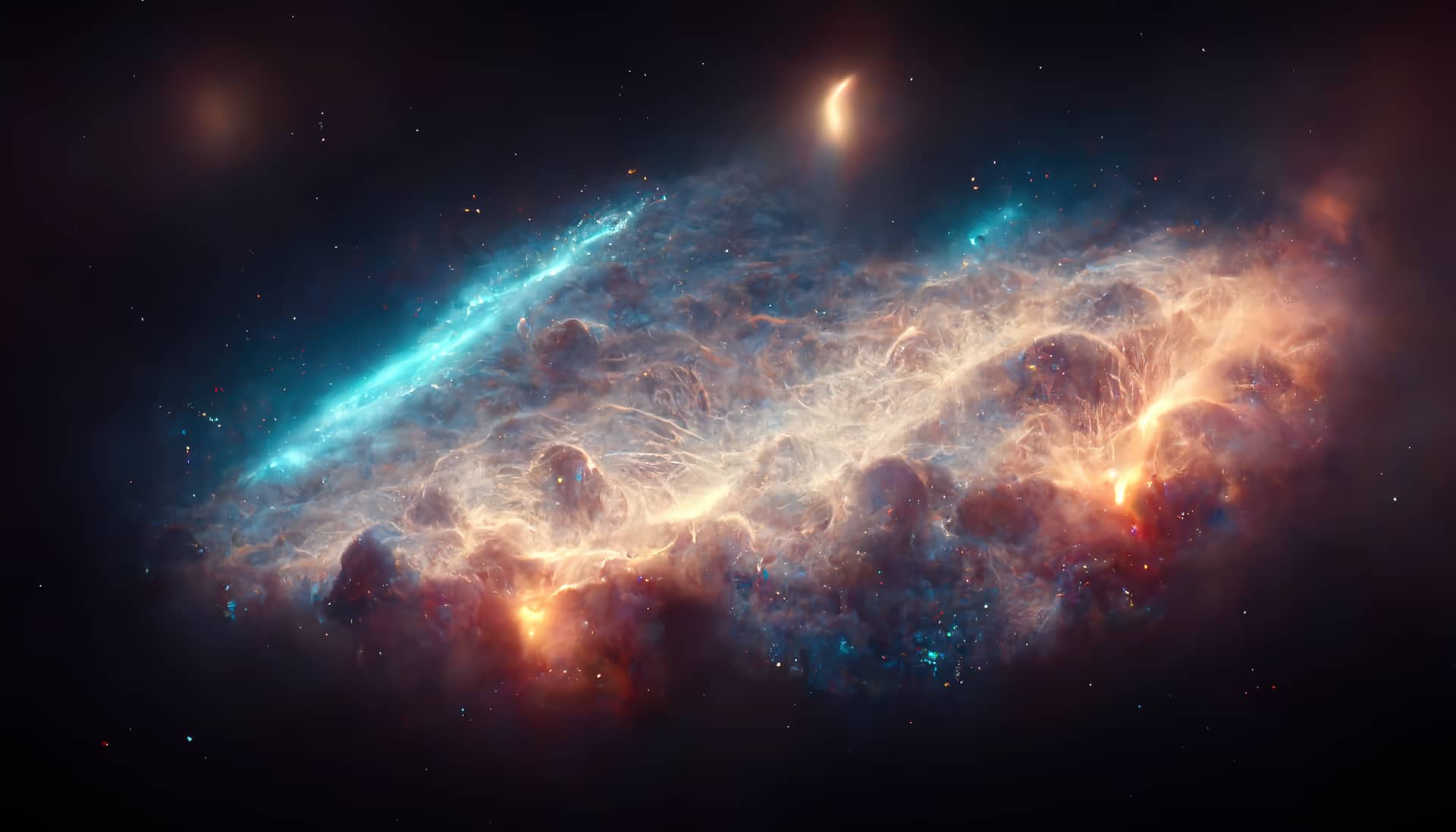 Nebula milkyway galaxies space 3d render raster illustration