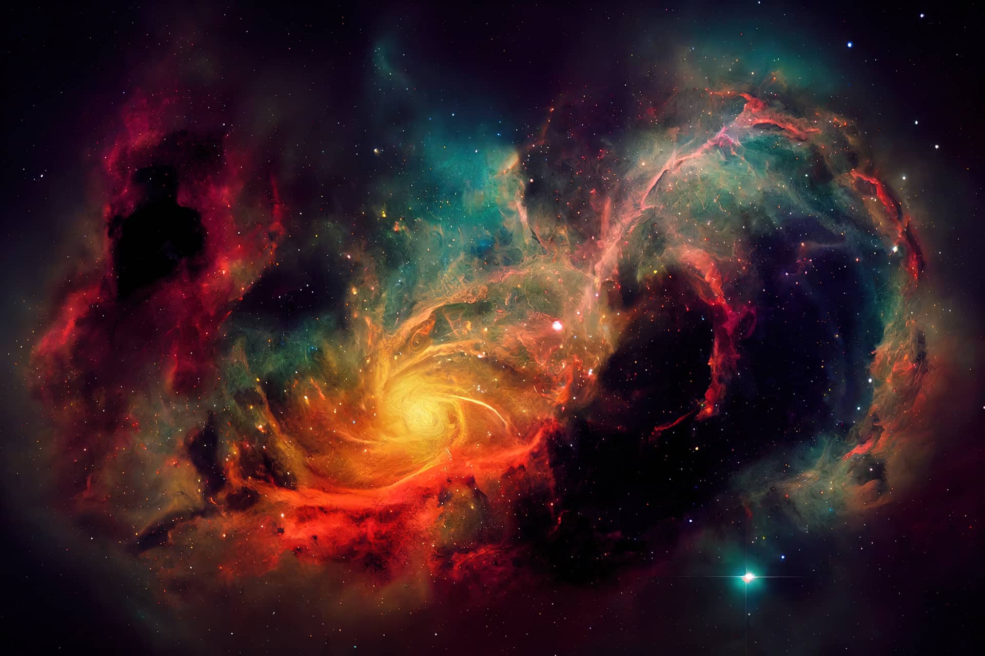 Space nebula beautiful color clouds star explosion space exploration generative