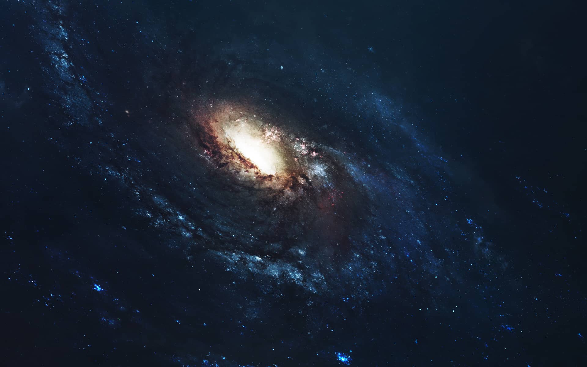 Spiral galaxy deep space beauty endless cosmos science fiction wallpaper
